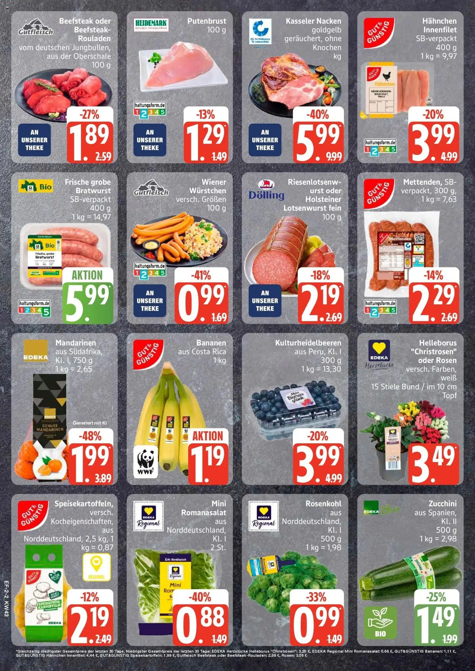 Edeka Prospekt Rendsburg (ab 19.10.2026) » Angebote Online | Seite: 2 | Produkte: Hahnchen, Bananen, Mandarinen, Kasseler nacken