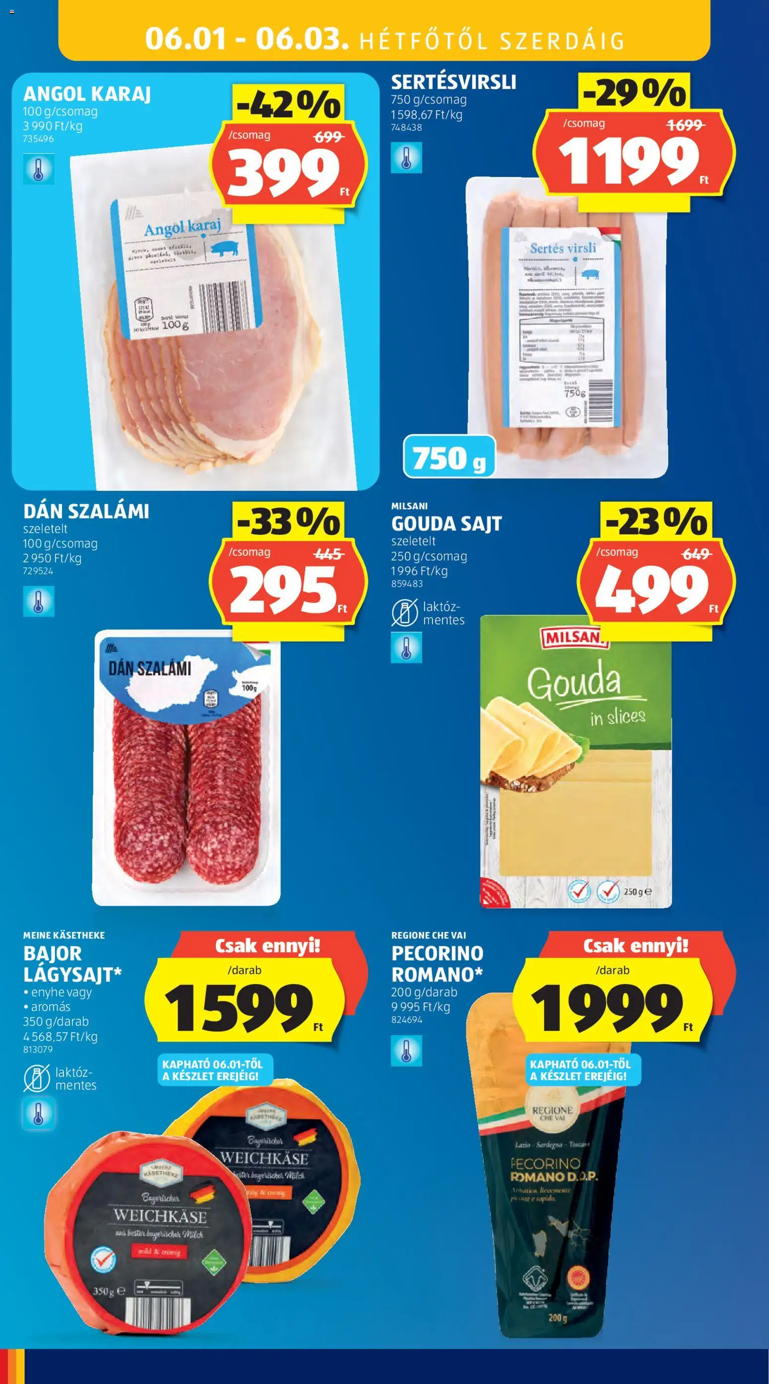 Aldi akciós ujság - amely érvényes a következő dátumtól: 28.05.2026 | Oldal: 36 | Termékek: Virsli, Gouda, Karaj, Sajt