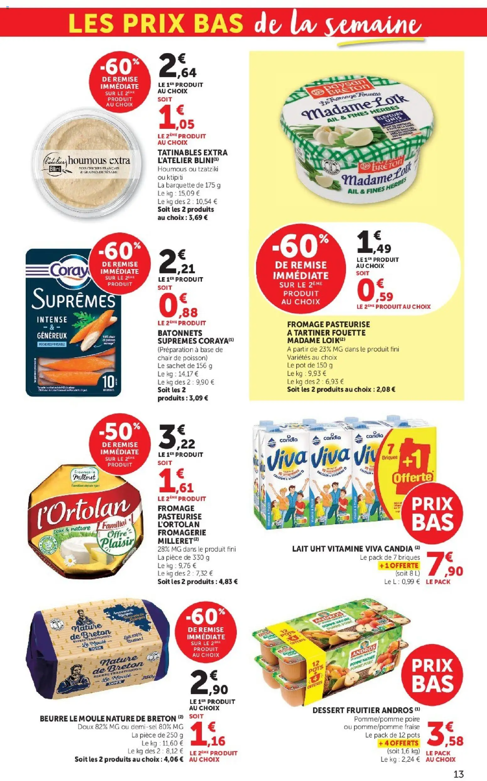 {H1} | Page: 13 | Produits: Fraise, Dessert, Briques, Beurre