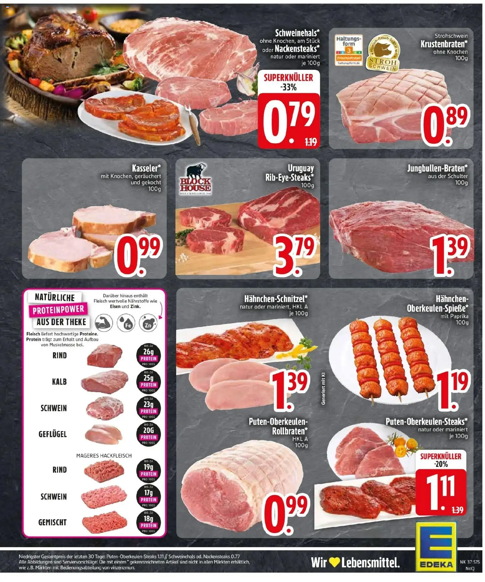 Edeka Prospekt Vilsbiburg (ab 07.09.2026) » Angebote Online | Seite: 17 | Produkte: Nackensteaks, Theke, Paprika, Hackfleisch