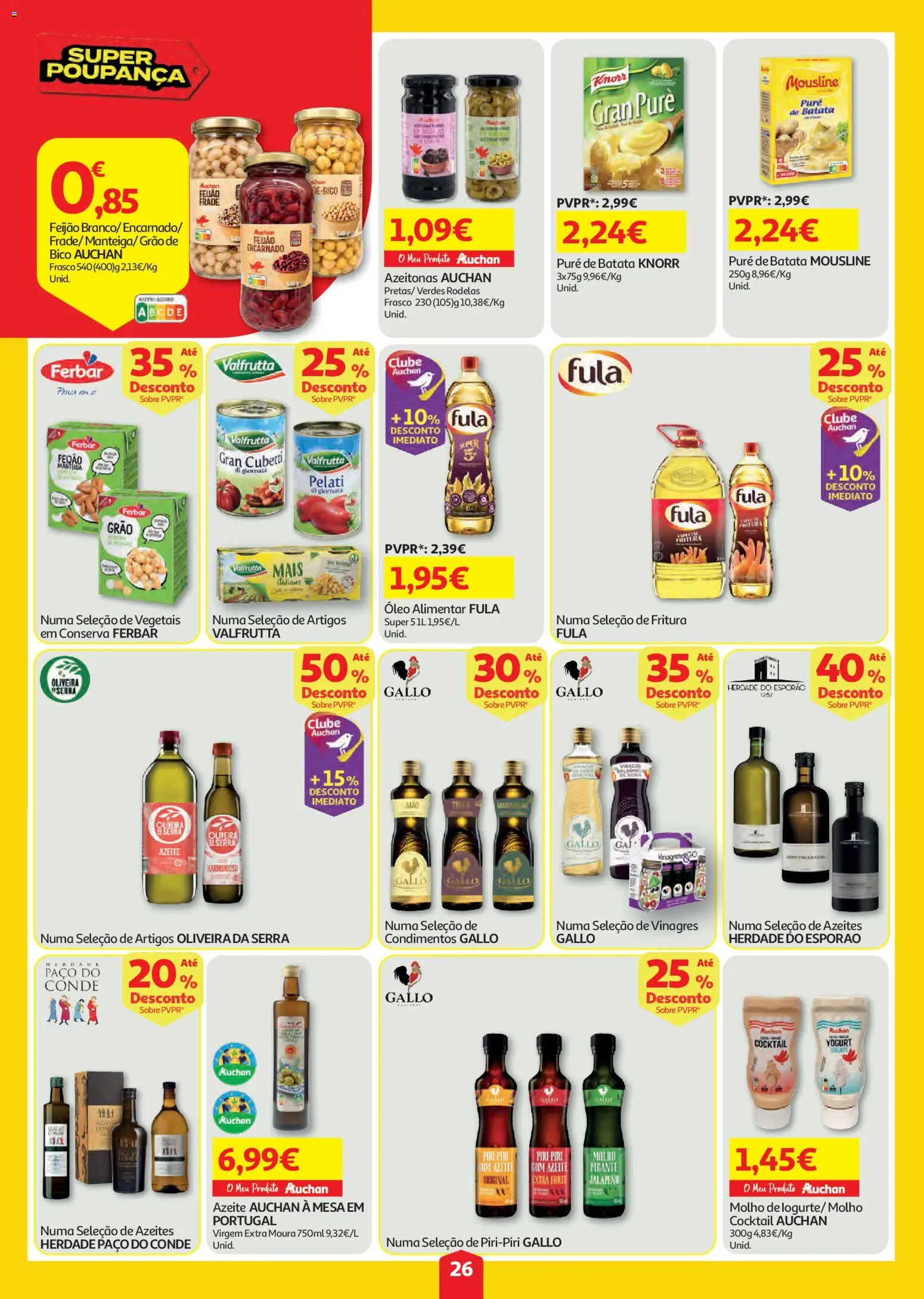 Auchan folheto │ válido de 23/07/2026 | Página: 26 | Produtos: Azeite, Azeitonas, Mesa, Óleo