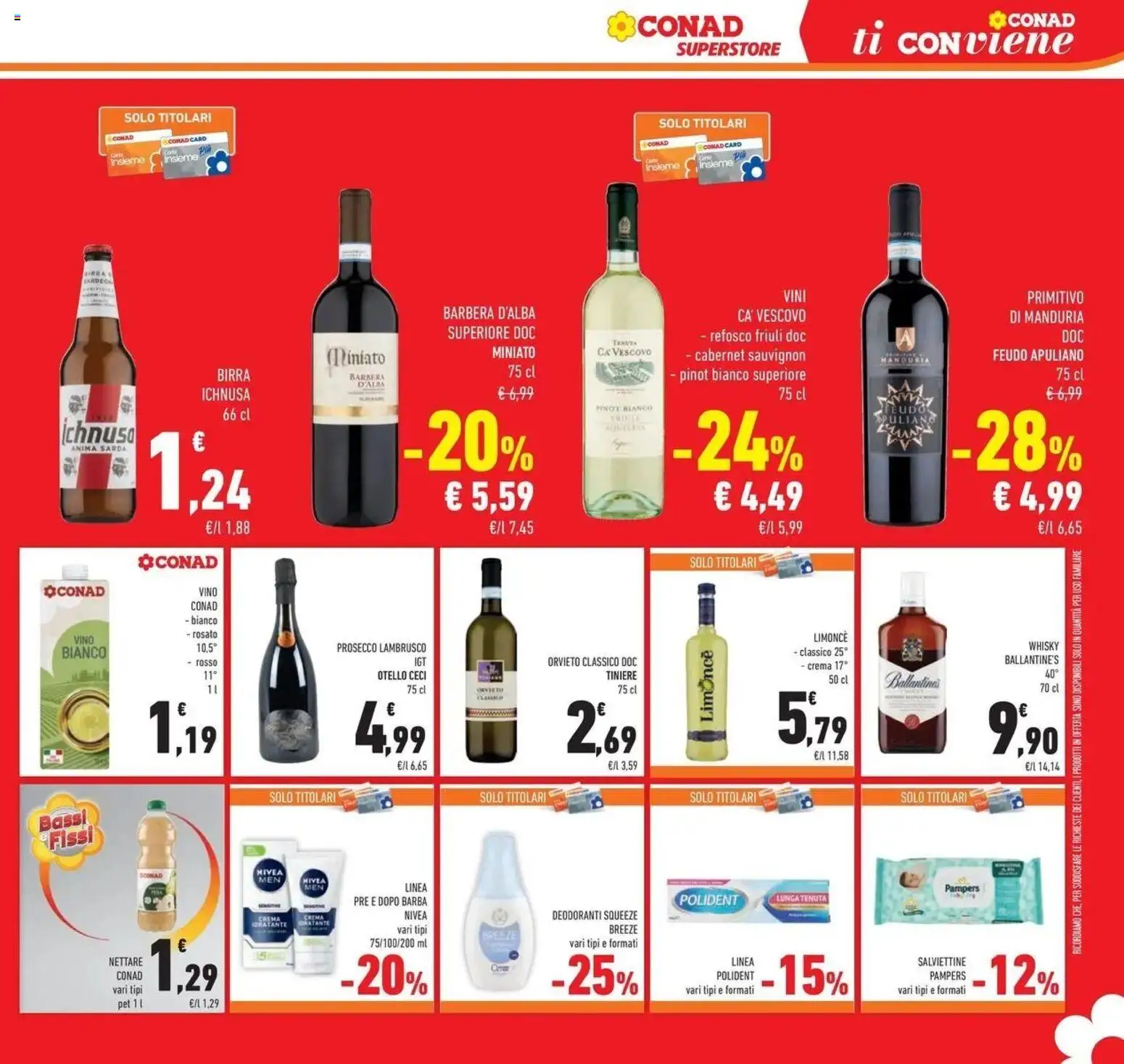 Volantino Conad del 07/10/2026 | Pagina: 47 | Prodotti: Vino rosato, Birra, Ceci, Ballantine’s