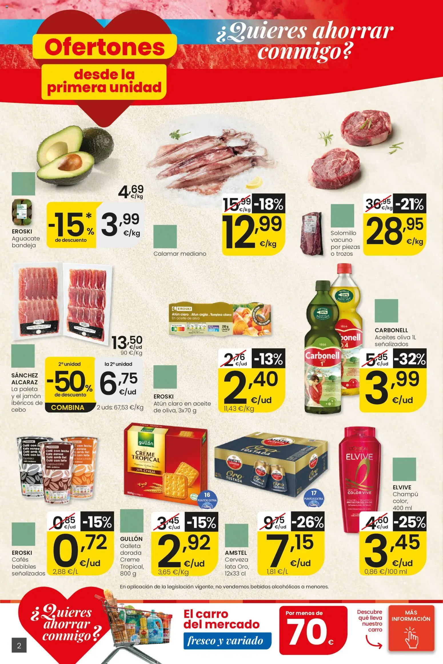 Eroski folleto │ válido desde el 13/08/2026 | Página: 2 | Productos: Champú, Leche, Cerveza, Bandeja