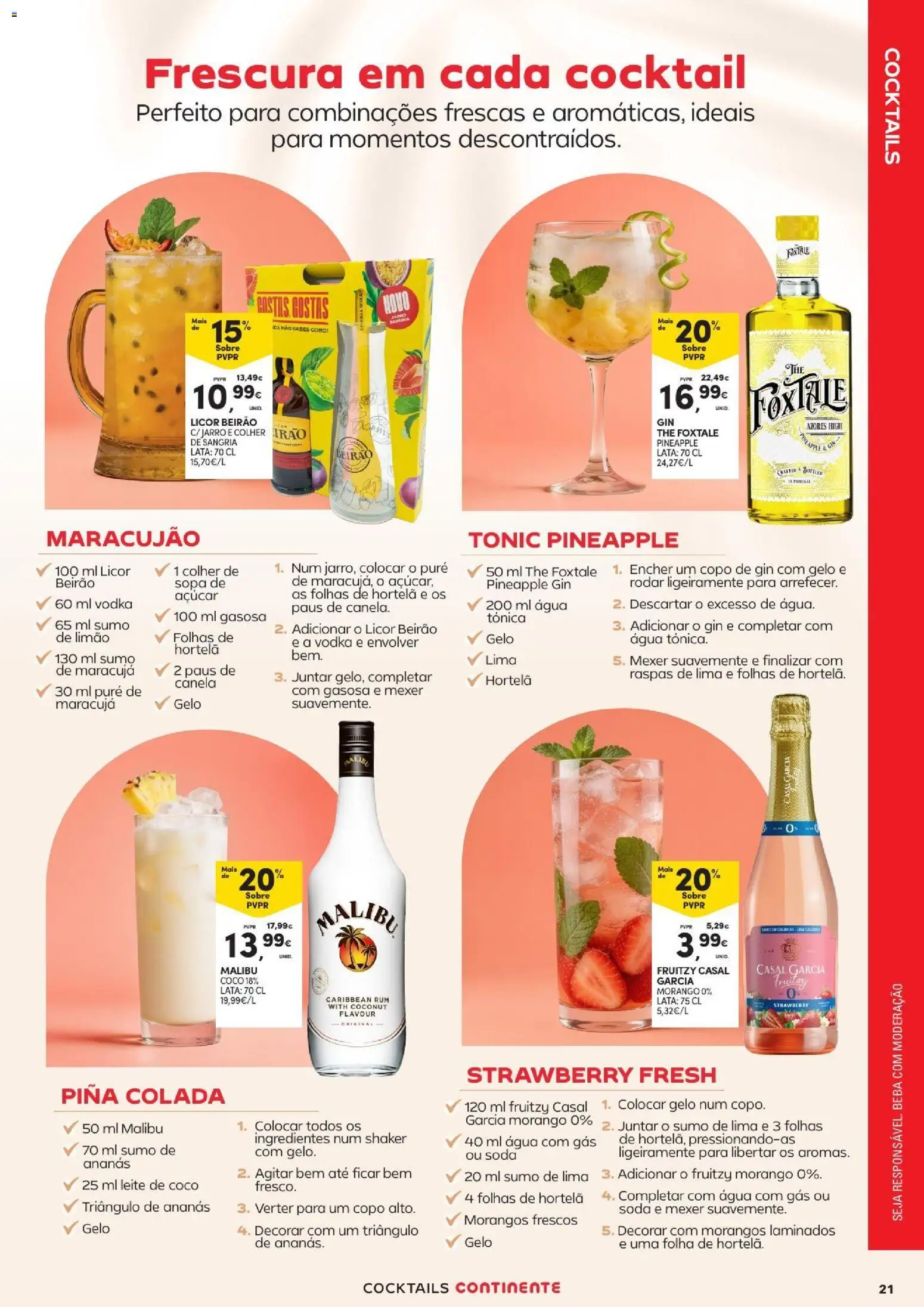 Continente Açores │ válido de 20/08/2026 | Página: 21 | Produtos: Licor, Sopa, Sumo, Água com gás