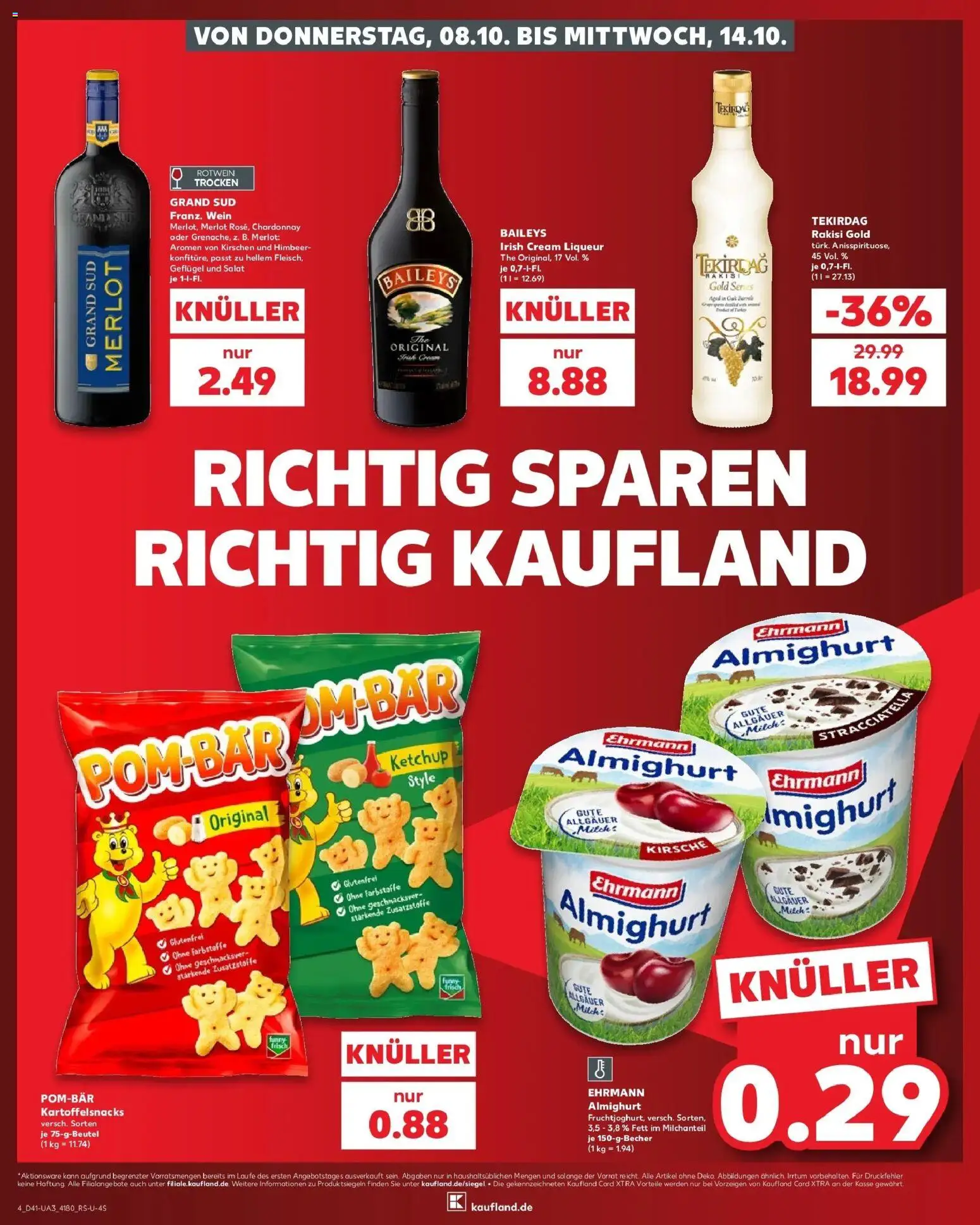 Prospekt Kaufland ab 05.10.2026 » Angebote Online zum Blättern | Seite: 14 | Produkte: Ehrmann almighurt, Milch, Merlot, Baileys