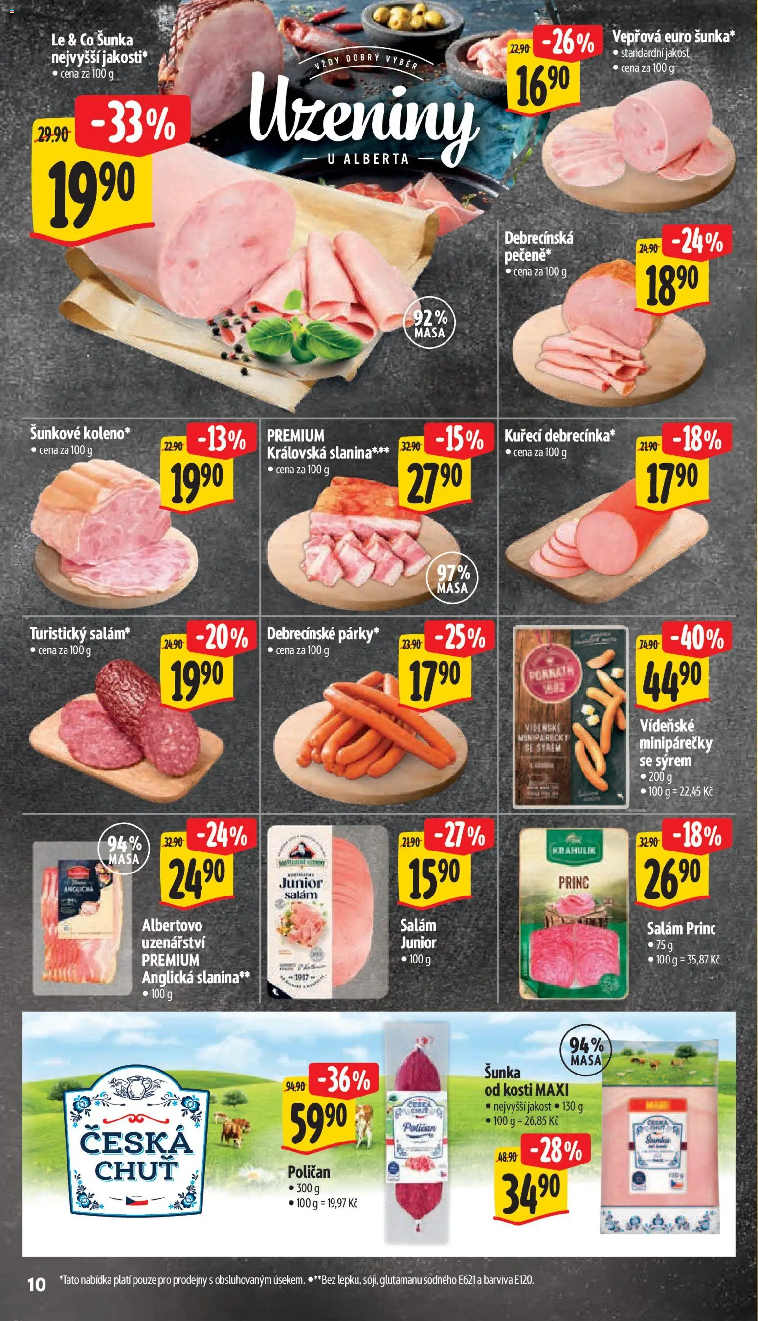 Albert leták - Supermarket od 19.08.2026 | Strana: 18 | Produkty: Šunka od kosti, Anglická slanina, Uzeniny, Slanina