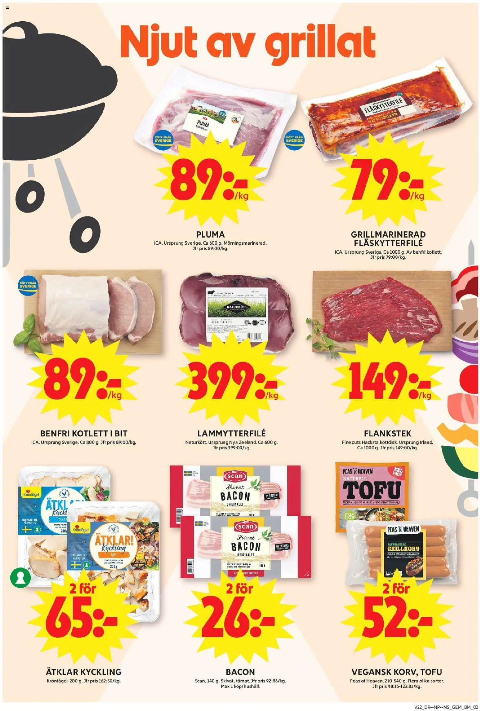 ICA Maxi reklamblad aktuell från 25.05.2026 | Sida: 2 | Produkter: Bacon, Fläskytterfilé