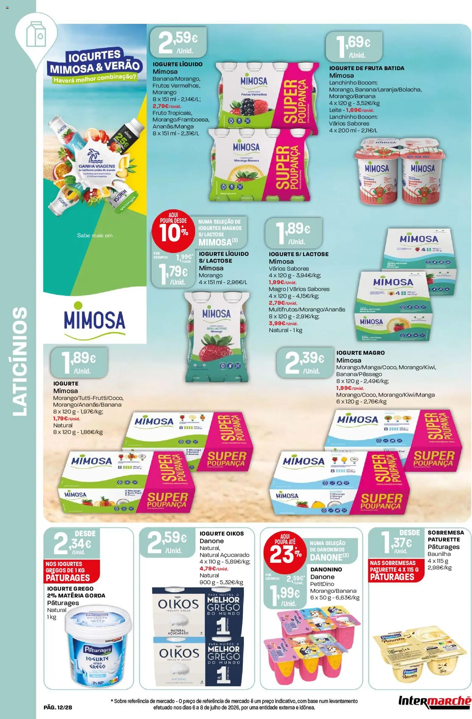 Intermarché Folheto Contact │ válido de 06/08/2026 | Página: 12 | Produtos: Iogurtes, Base, Leite, Proteina