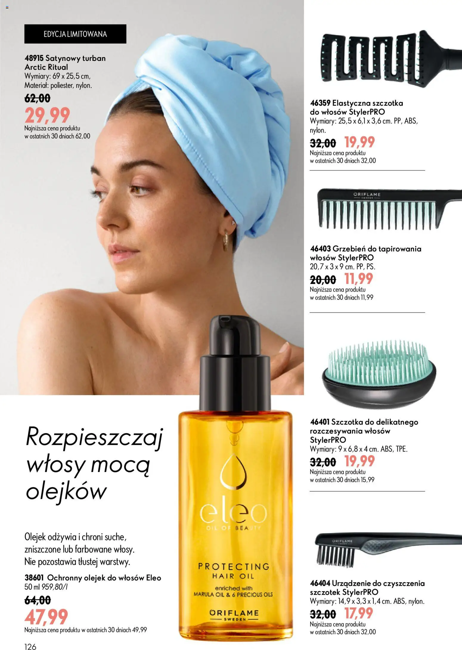 Oriflame Katalog 9 2026 od 17.06.2026 | Strona: 126 | Produkty: Szczotka, Olejek do włosów, Grzebień