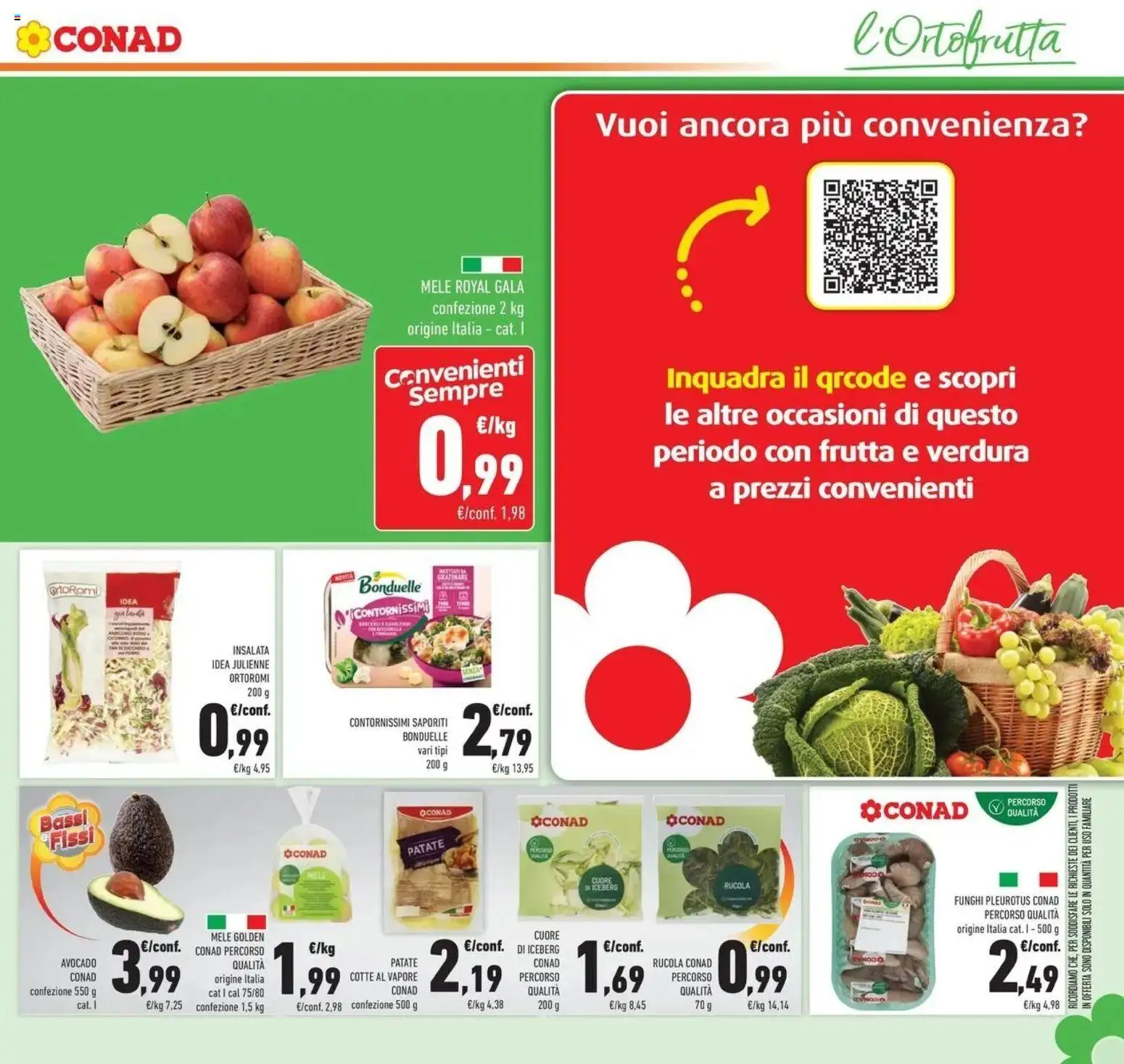 Volantino Conad del 21/10/2026 | Pagina: 23 | Prodotti: Mele, Avocado, Frutta, Funghi