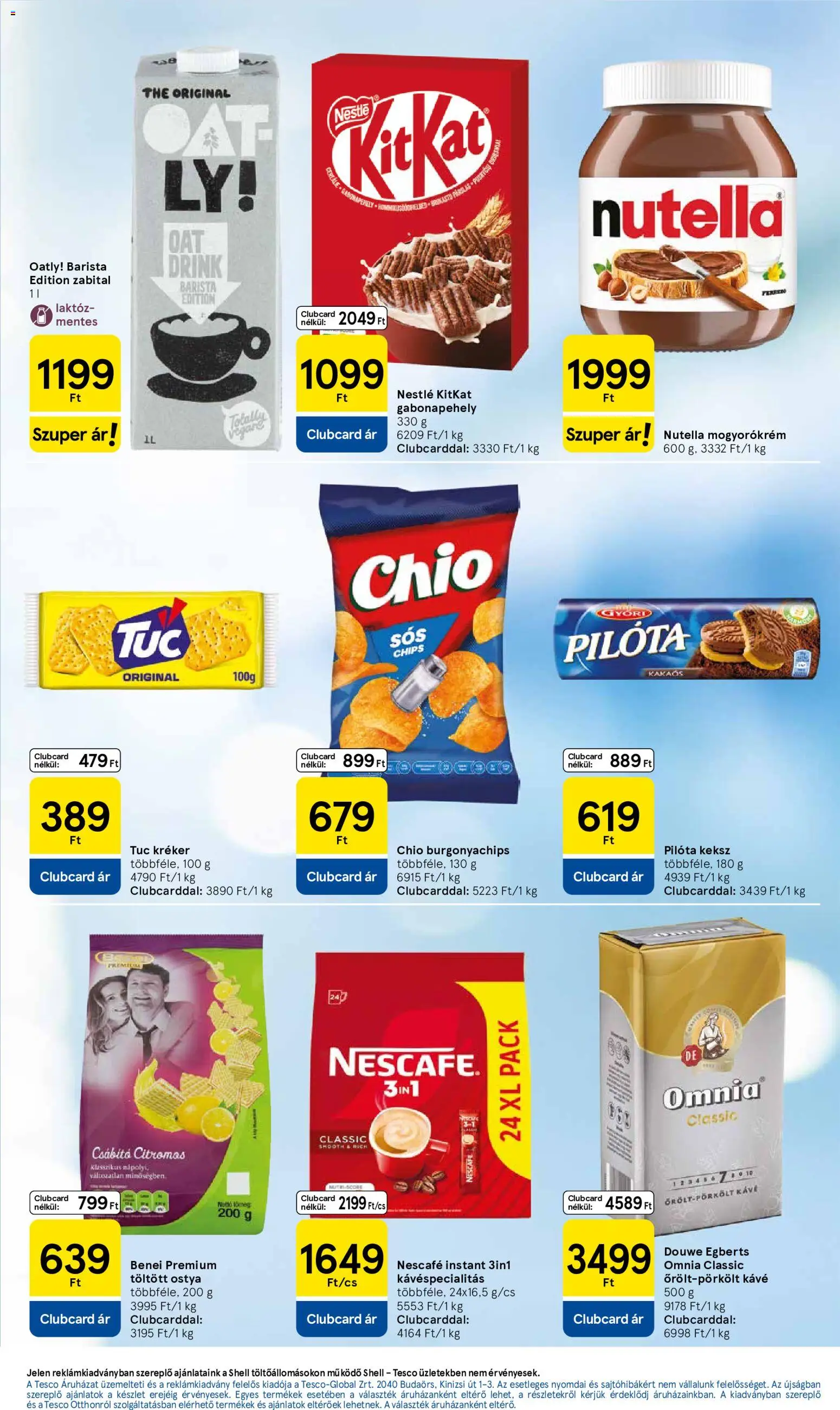 Tesco akciós ujság - amely érvényes a következő dátumtól: 2026.07.09. | Oldal: 5 | Termékek: Chips, Gabonapehely, Kávé, Mogyorókrém