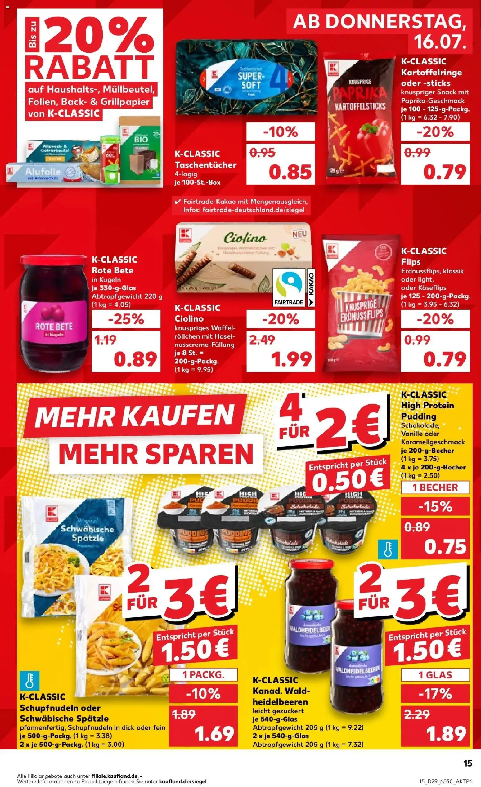 Kaufland Prospekt Großenhain – gültig ab 13.07.2026 | Seite: 24 | Produkte: High protein pudding, Pudding, Heidelbeeren, Paprika