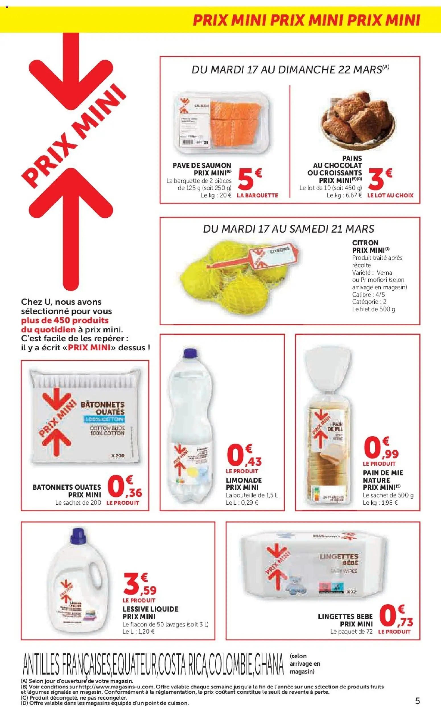 {H1} | Page: 5 | Produits: Citron, Pavé de saumon, Lessive, Saumon
