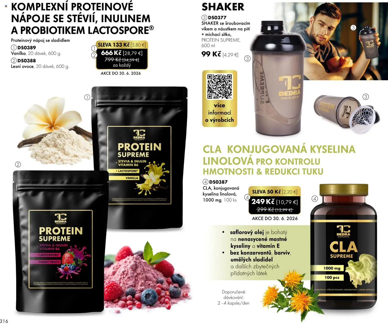 Nové Dedra akcie – leták je platný od 01.06.2026 | Strana: 16 | Produkty: Olej, Protein