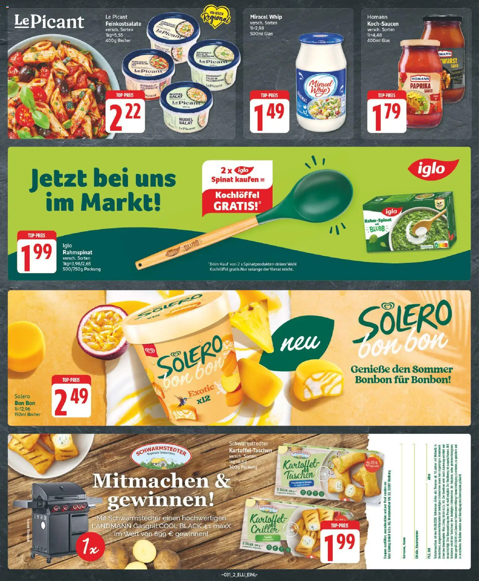 Elli Markt Prospekt Erwitte – gültig ab 27.07.2026 | Seite: 2 | Produkte: Iglo, Miracel whip, Paprika, Salat