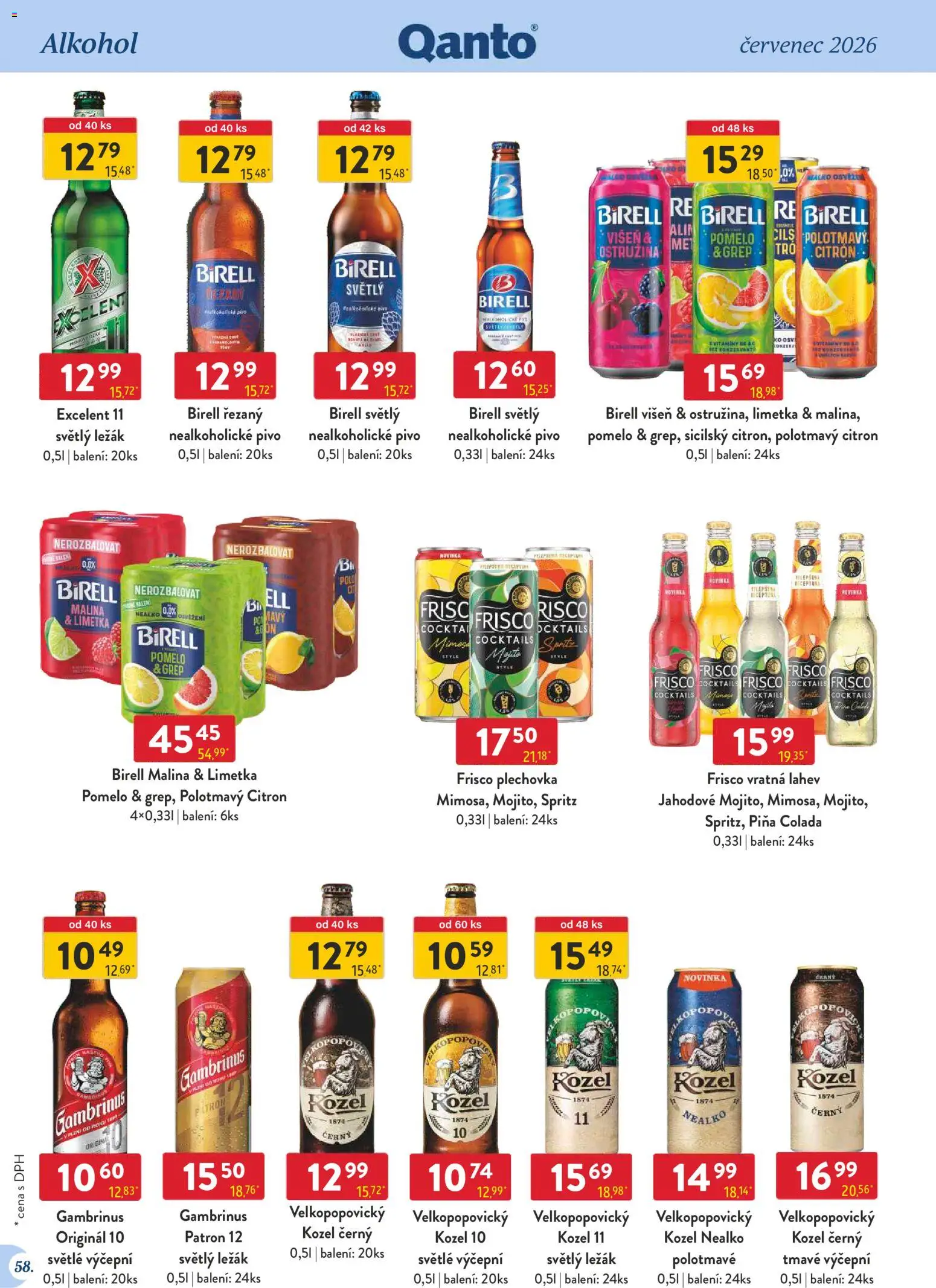 Astur & Qanto leták - Velkoobchod 07/2026 od 01.07.2026 | Strana: 58 | Produkty: Spritz, Kozel černý, Piña colada, Kozel nealko