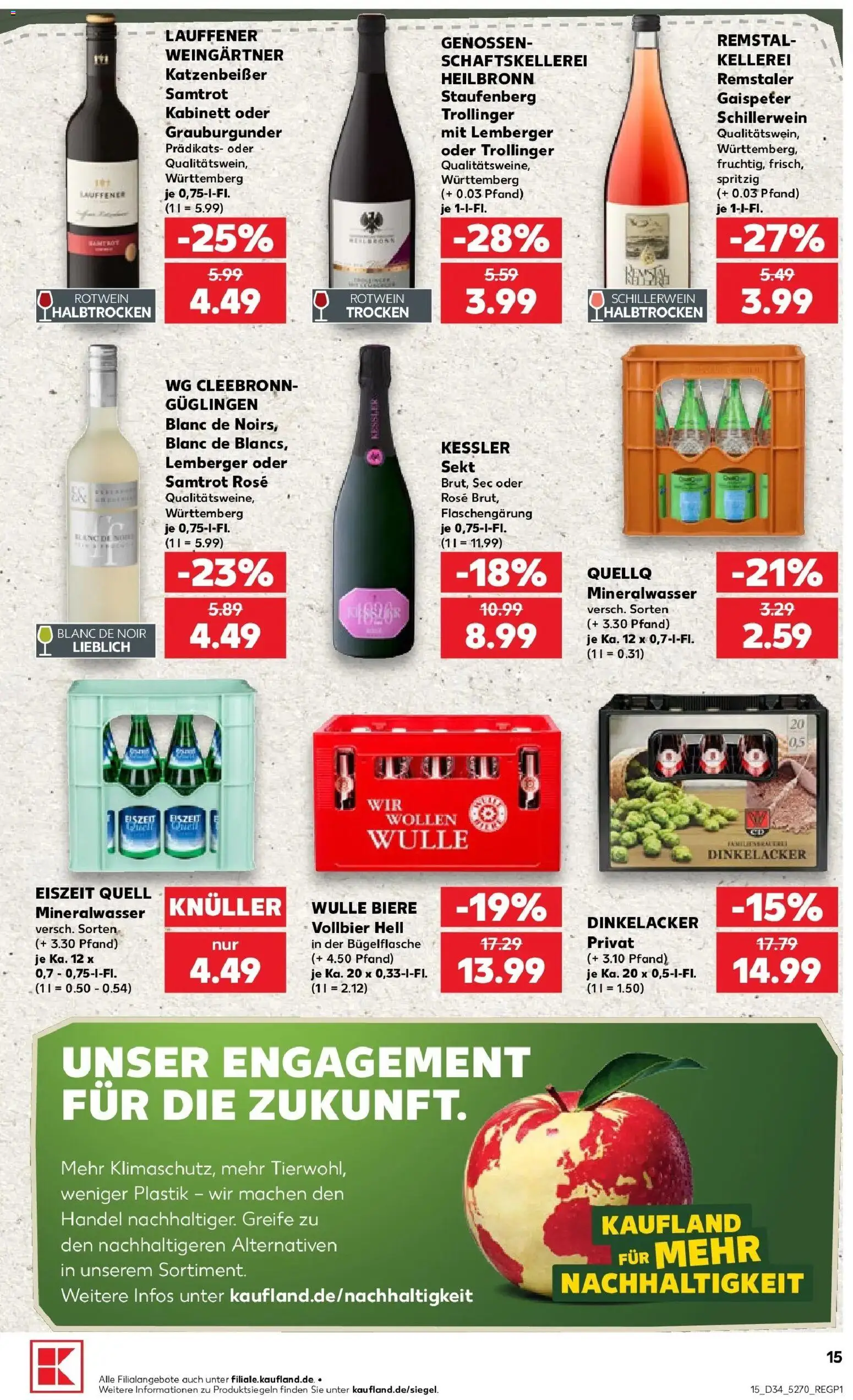 Prospekt Kaufland ab 20.08.2026 » Angebote Online zum Blättern | Seite: 15 | Produkte: Rotwein, Sekt, Mineralwasser