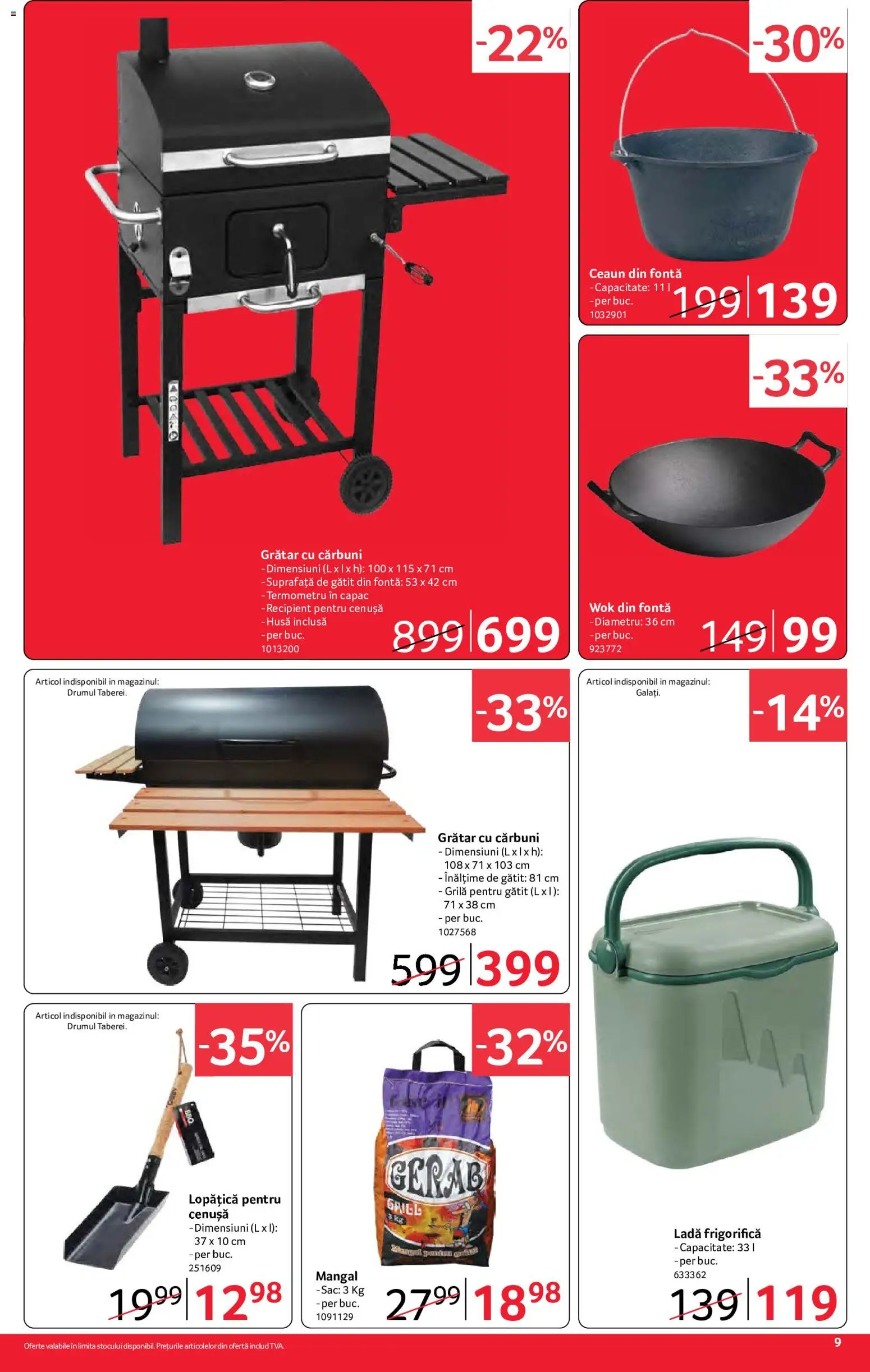 Noul catalog Selgros – valabil de la 21.08.2026 | Pagină: 9 | Produse: Grill, Termometru, Grătar, Ladă frigorifică