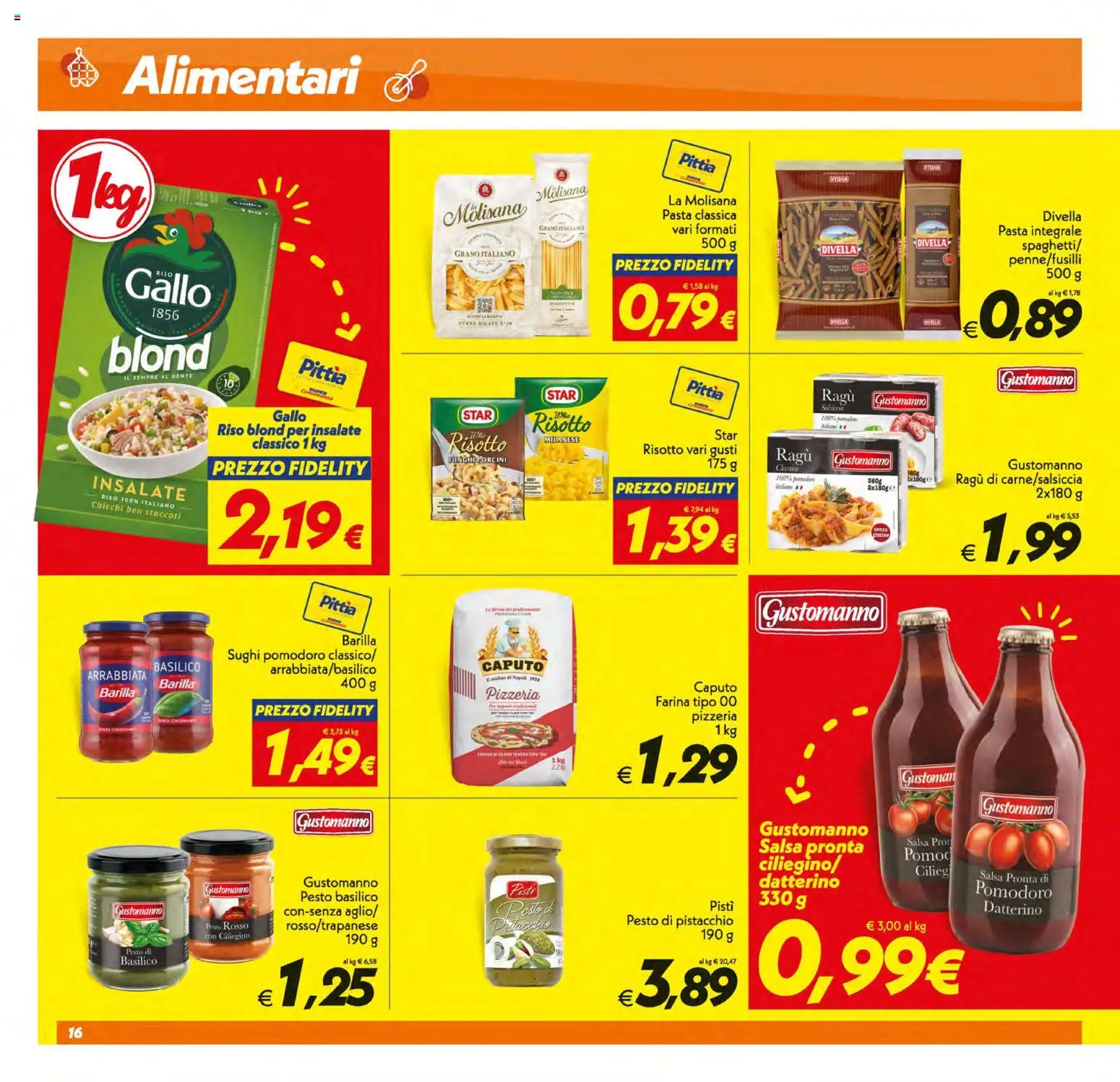 Volantino SuperConveniente del 01/09/2026 | Pagina: 16 | Prodotti: Pistacchio, Farina, Pesto, Penne