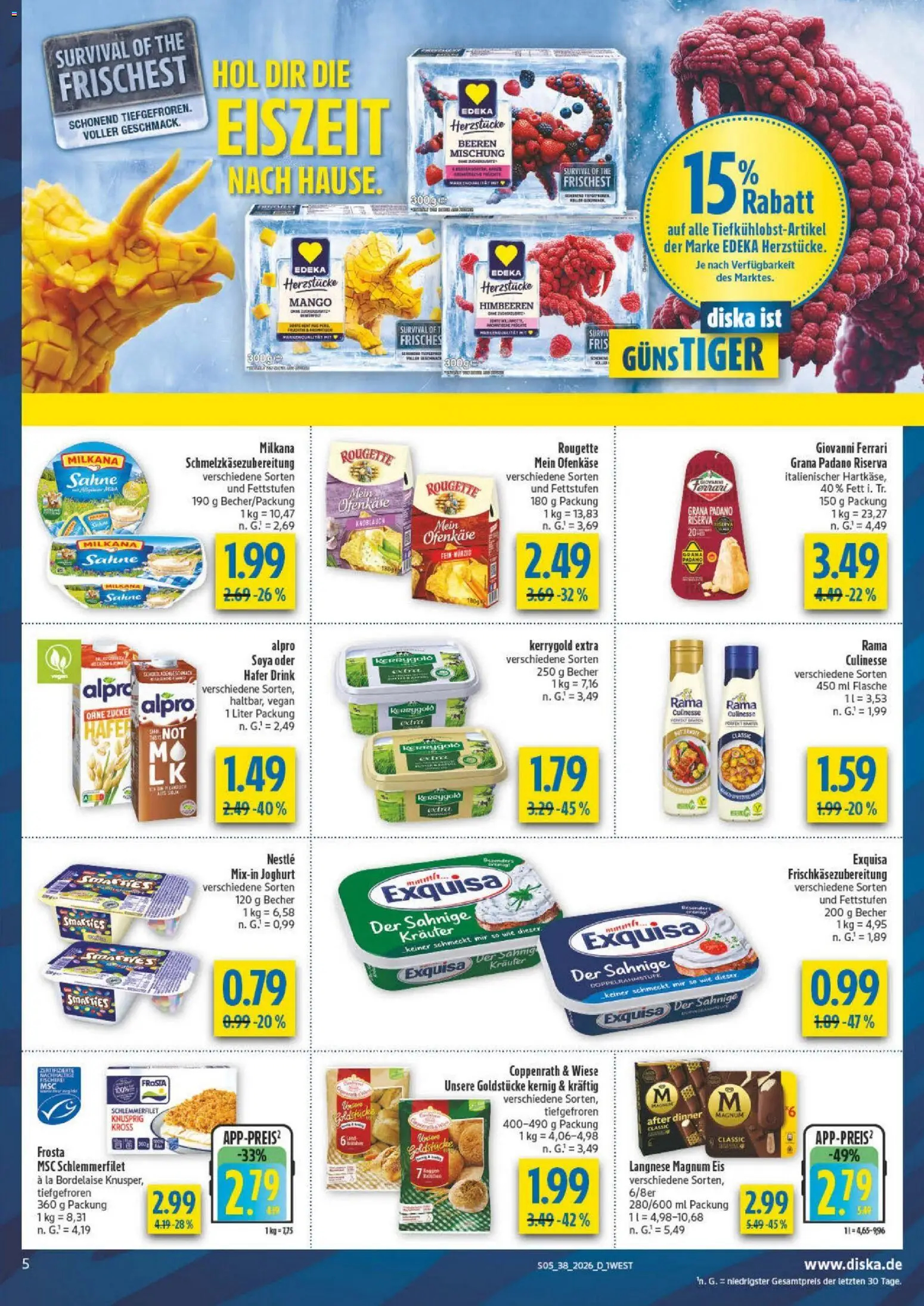 Diska - Diska Angebote Bayern KW38 – gültig ab 09.09.2026 | Seite: 5 | Produkte: Grana Padano, Rama, Alpro, Zucker