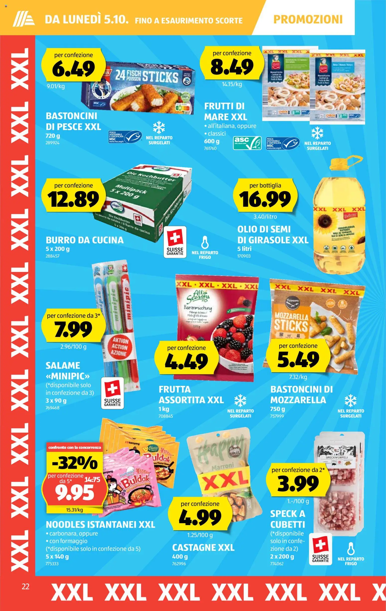 Aldi aktionen IT – gültig ab 01.10.2026 | Seite: 22 | Produkte: Butter, Salami, Fisch