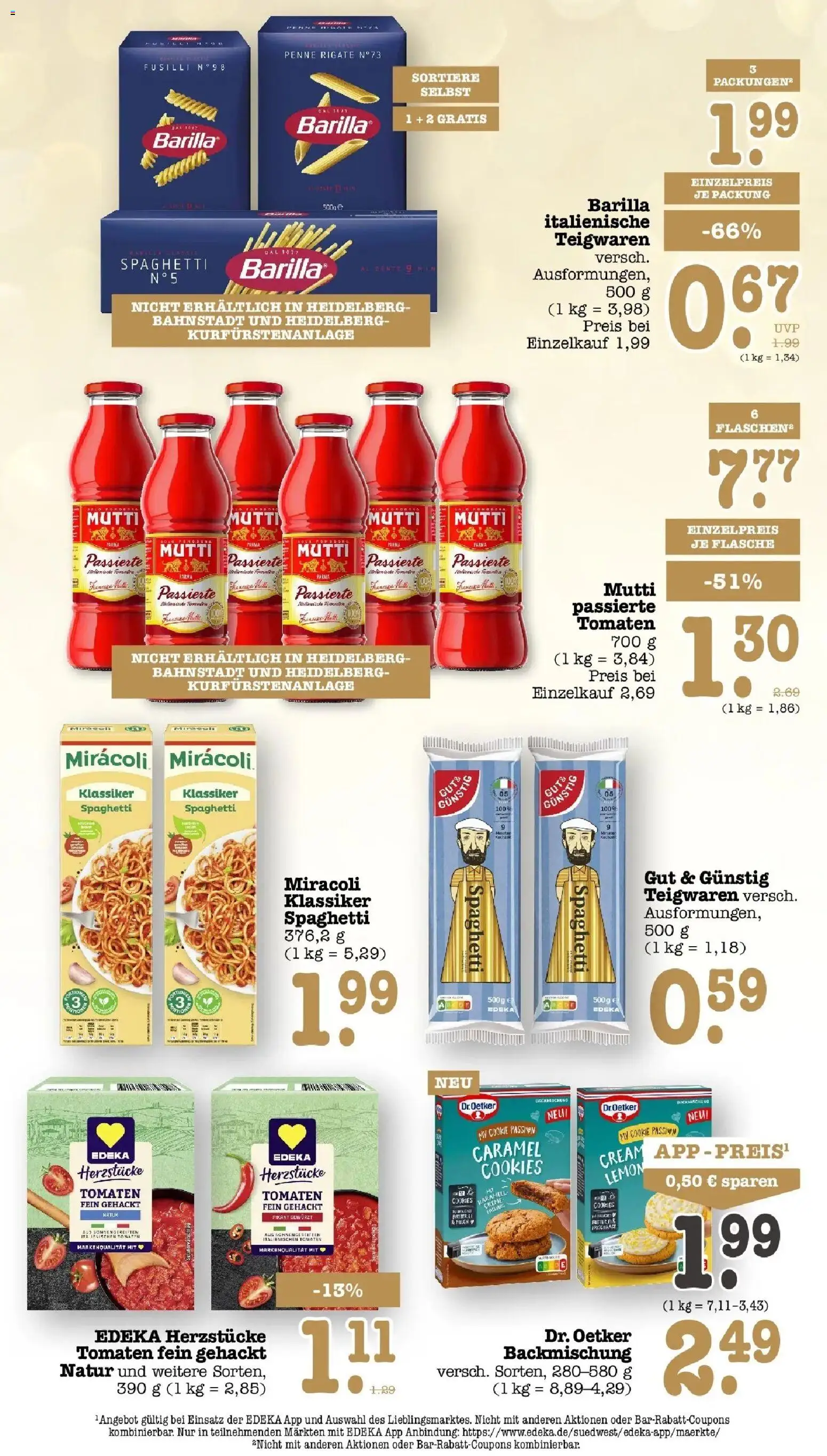 Edeka Prospekt Wörth Am Rhein (ab 21.09.2026) » Angebote Online | Seite: 39 | Produkte: Käse, Barilla, Spaghetti, Tomaten