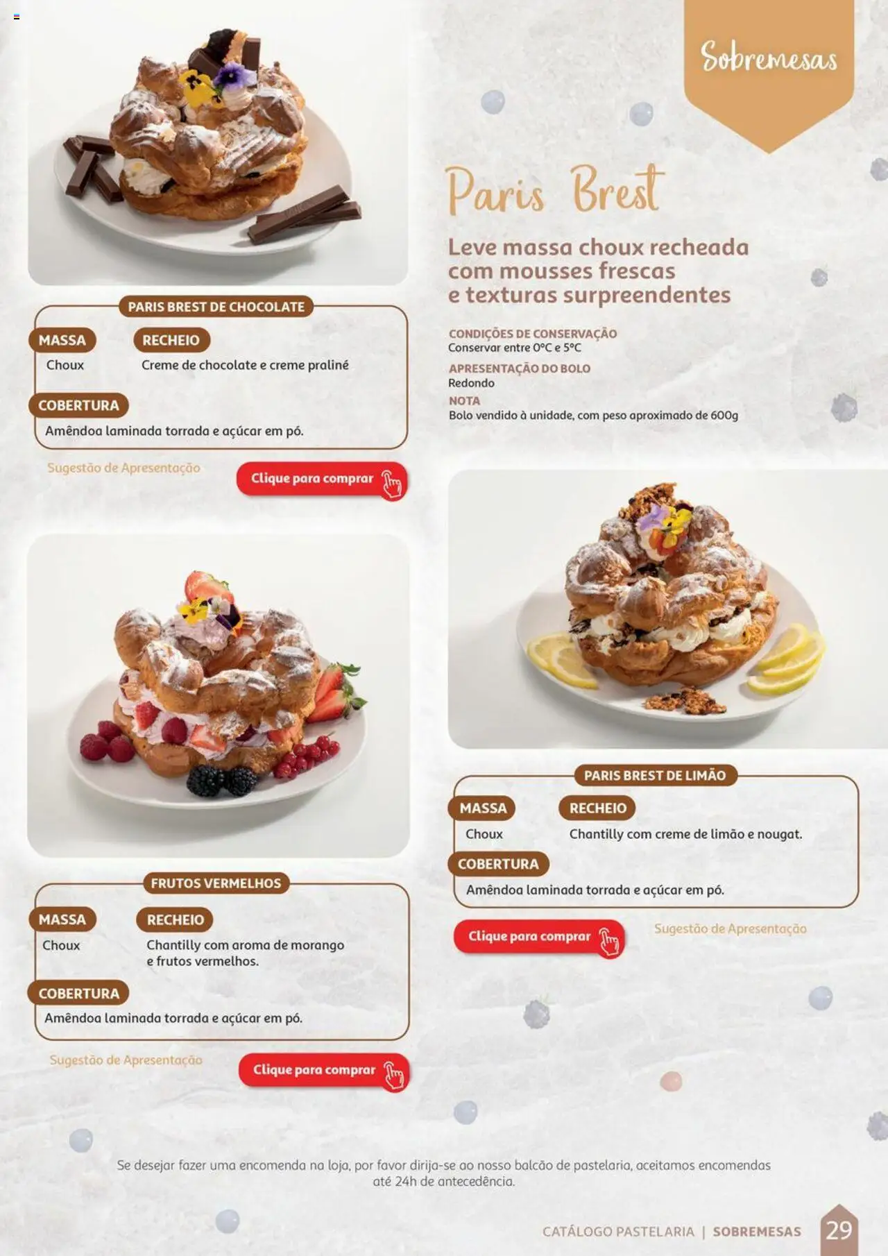 Auchan Catálogo de Pastelaria │ válido de 08/04/2024 | Página: 29 | Produtos: Bolo, Chocolate, Massa, Creme