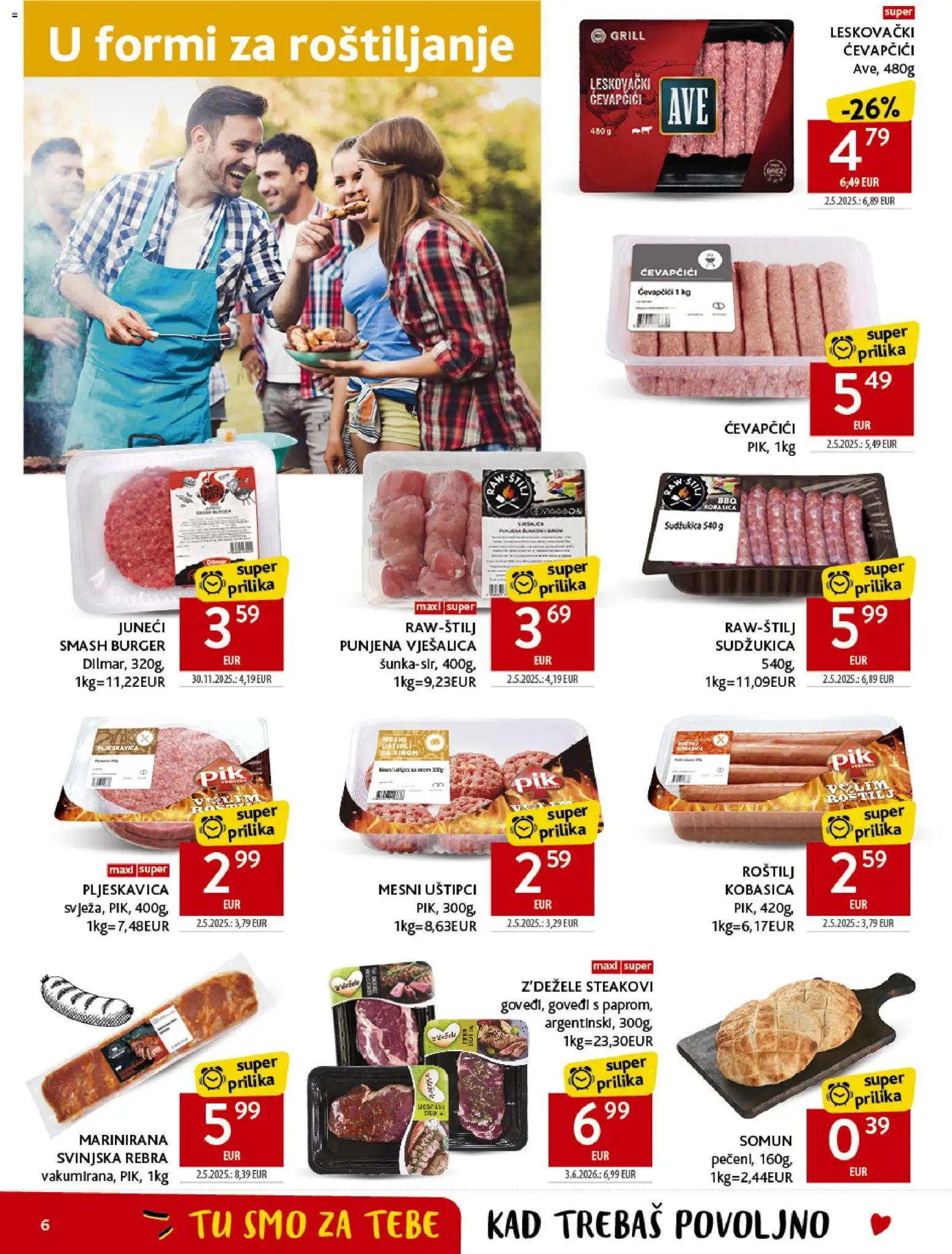 Konzum katalog | vrijedi od 10.06.2026 | Stranica: 6 | Proizvodi: Roštilj, Somun, Vješalica, Kobasica