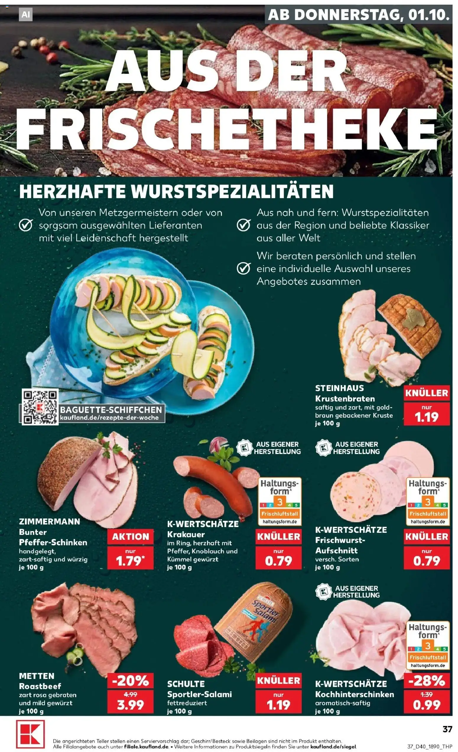 Prospekt Kaufland ab 28.09.2026 » Angebote Online zum Blättern | Seite: 47 | Produkte: Beilagen, Krustenbraten, Roastbeef, Salami