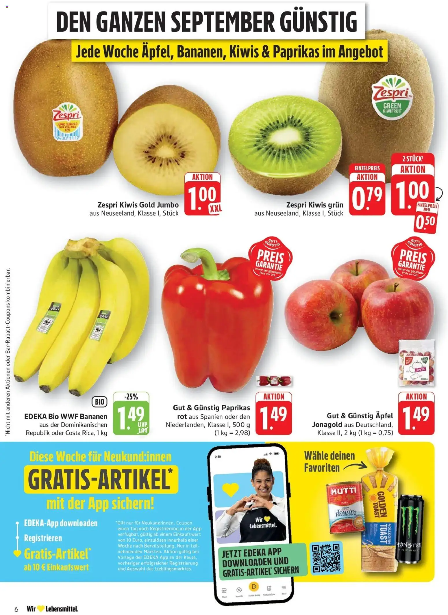 Edeka Prospekt Eislingen (ab 31.08.2026) » Angebote Online | Seite: 6 | Produkte: Toast, Äpfel, Bananen
