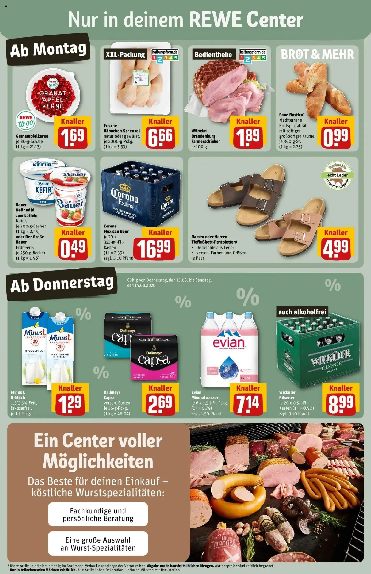 REWE Prospekt ab 10.08.2026 zum Blättern » Angebote | Seite: 3 | Produkte: Kefir, Pane, Mineralwasser, Dallmayr