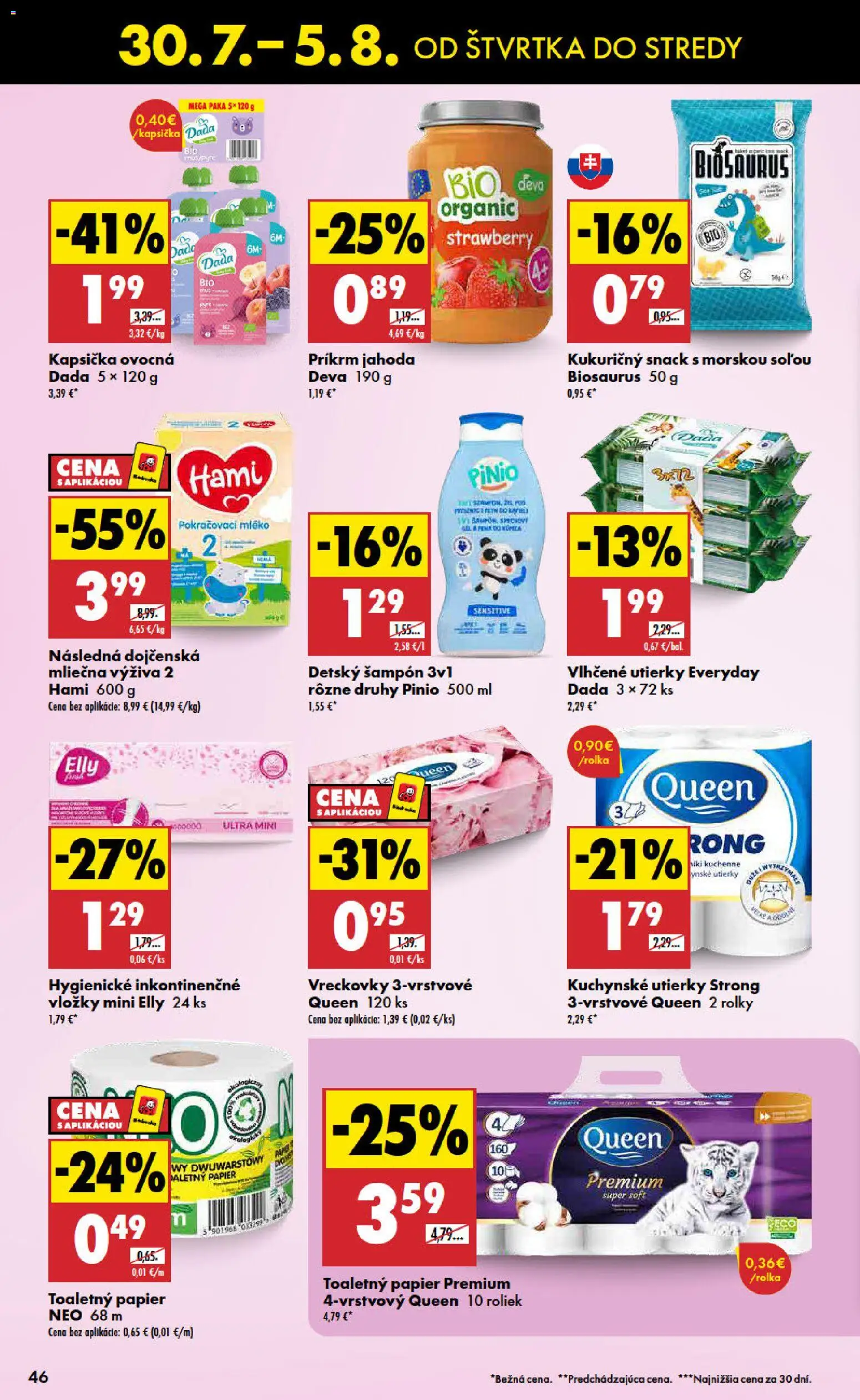 Nové Biedronka akcie – leták je platný od 30.07.2026 | Strana: 46 | Produkty: Šampón, Toaletný papier