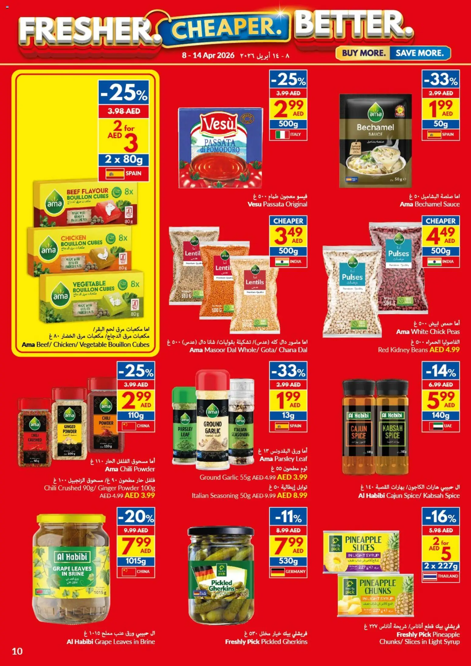 {H1} | Page: 10 | Products: Chicken, Beef, Pineapple, Syrup