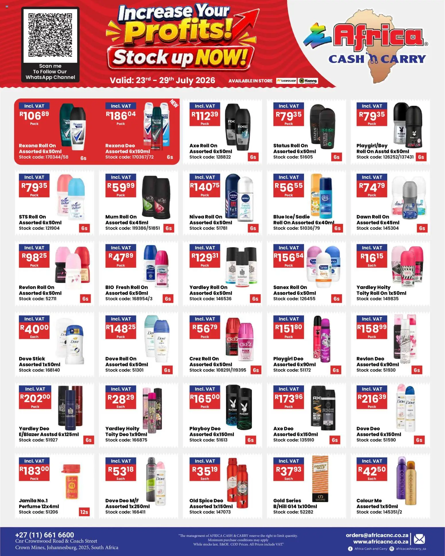 New Africa Cash & Carry catalogue – valid from 23/07/2026 | Page: 6 | Products: Perfume, Stock