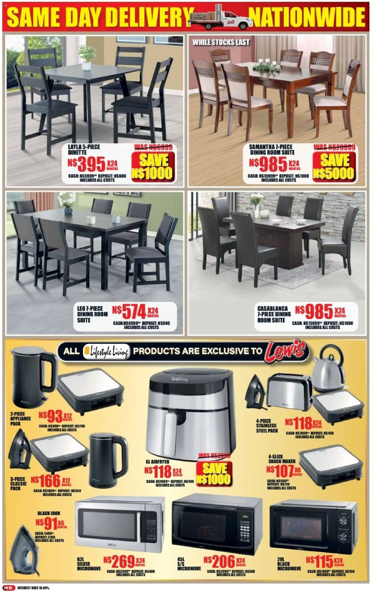 New Lewis Stores catalogue – valid from 06/07/2026 | Page: 10 | Products: Iron, Dining room suite, Microwave