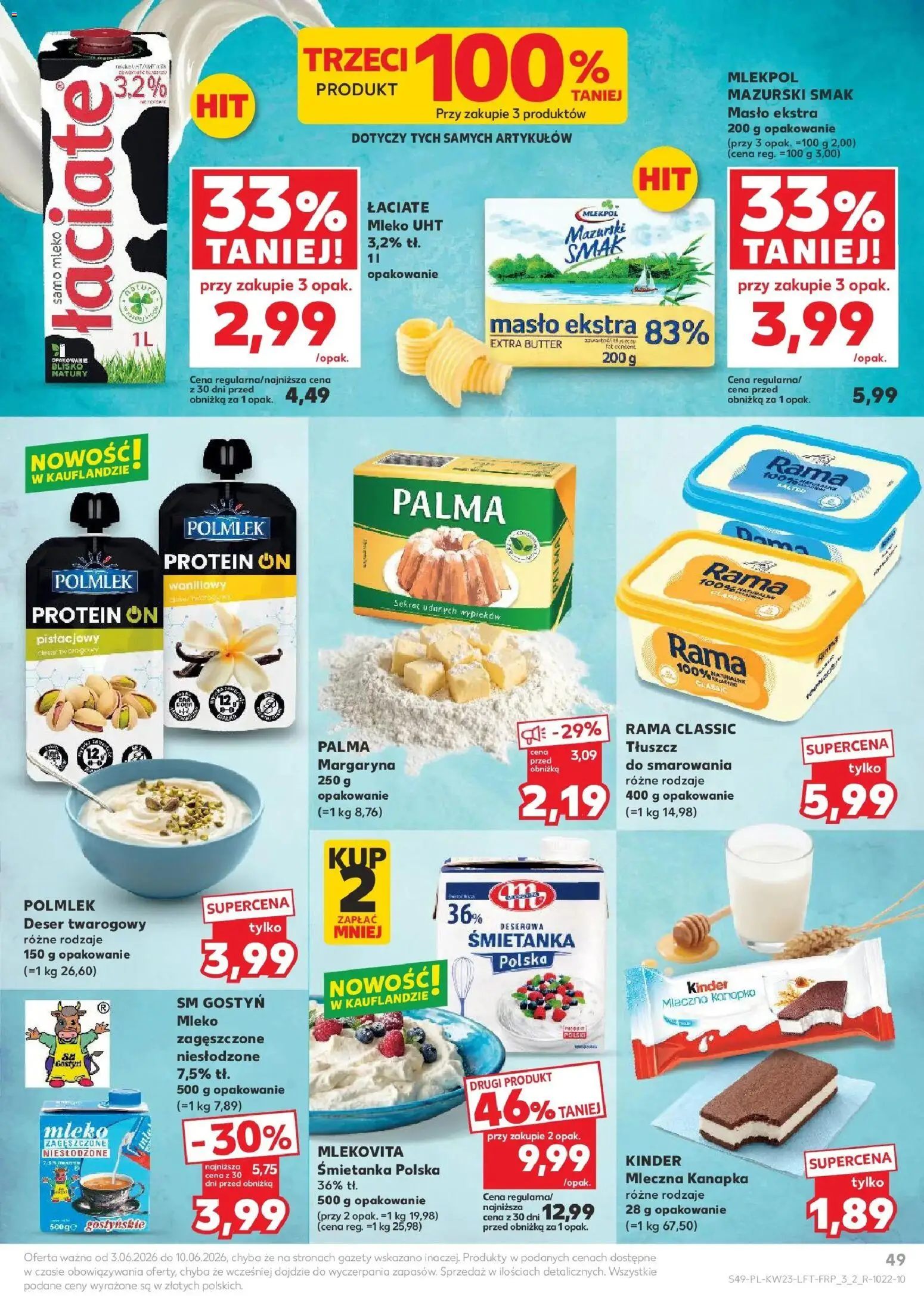 Kaufland gazetka od 03.06.2026 | Strona: 49 | Produkty: Margaryna, Mleko, Masło