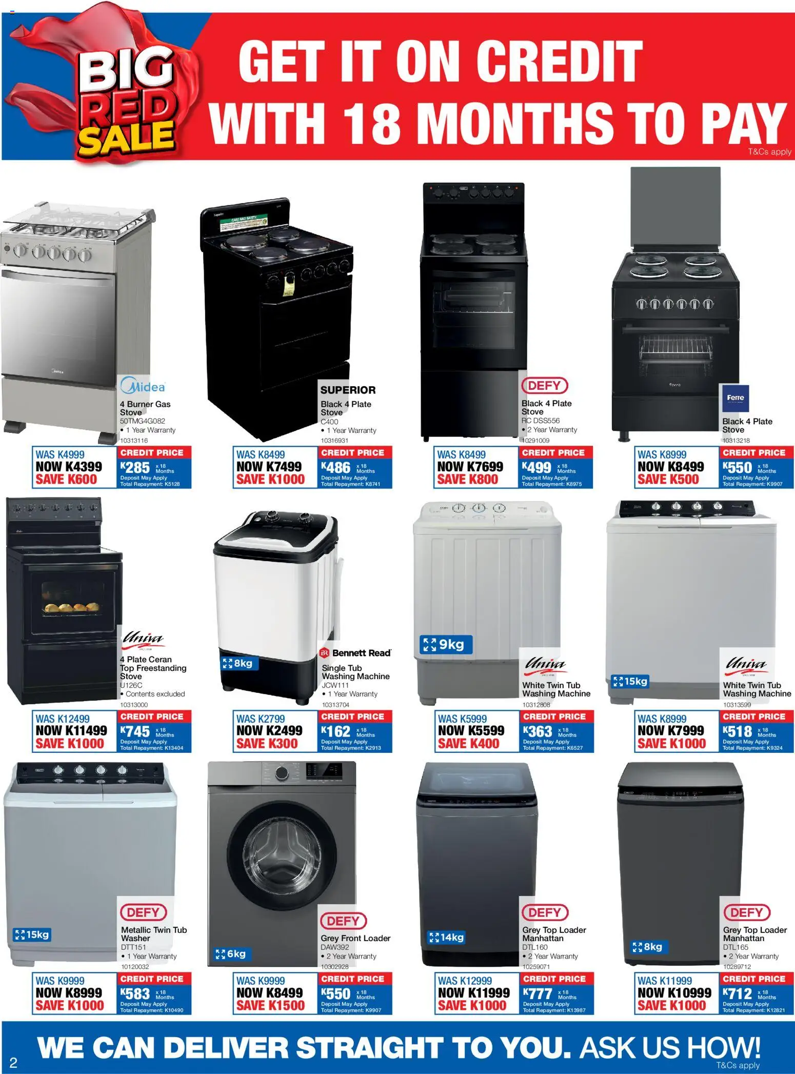 New OK Furniture catalogue – valid from 18.05.2026 | Page: 2 | Products: Washing machine, Stove, Plate