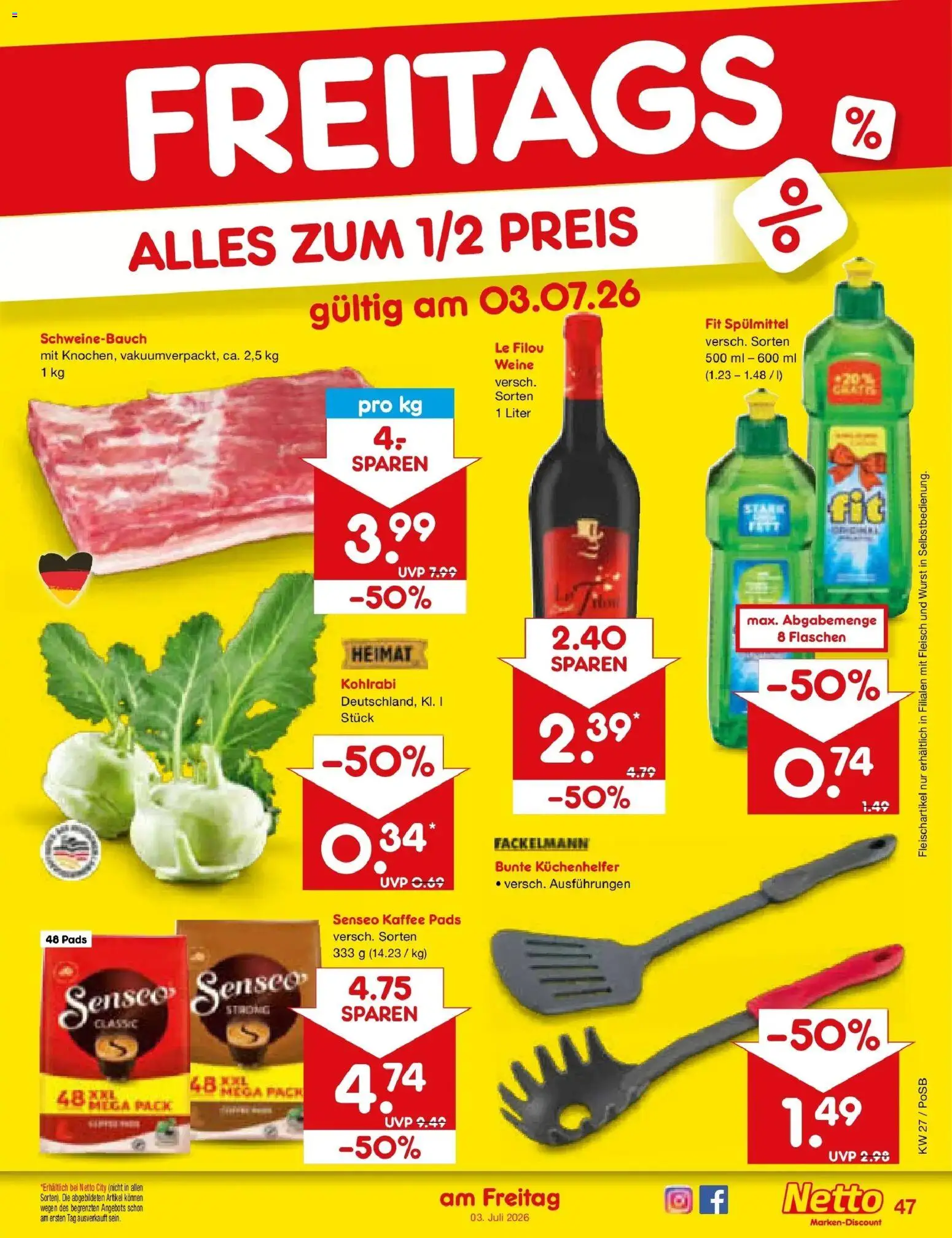 Netto Marken-Discount Prospekt Regensburg – gültig ab 29.06.2026 | Seite: 67 | Produkte: Senseo, Le filou, Kaffee, Fleisch