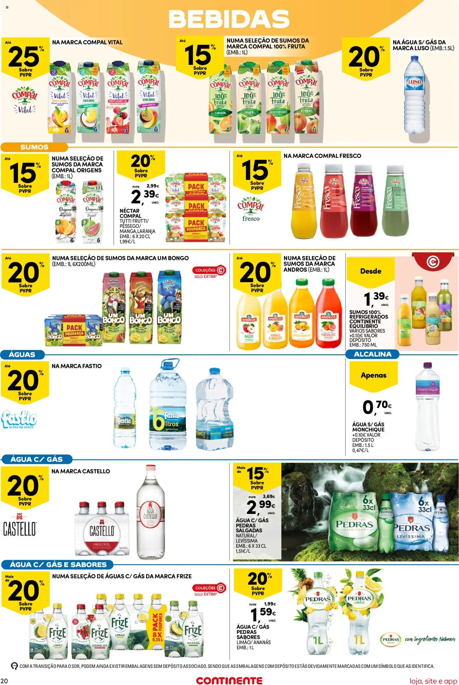 Continente Semanal Continente Bom Dia │ válido de 30/06/2026 | Página: 20 | Produtos: Agua, Pó, Maça