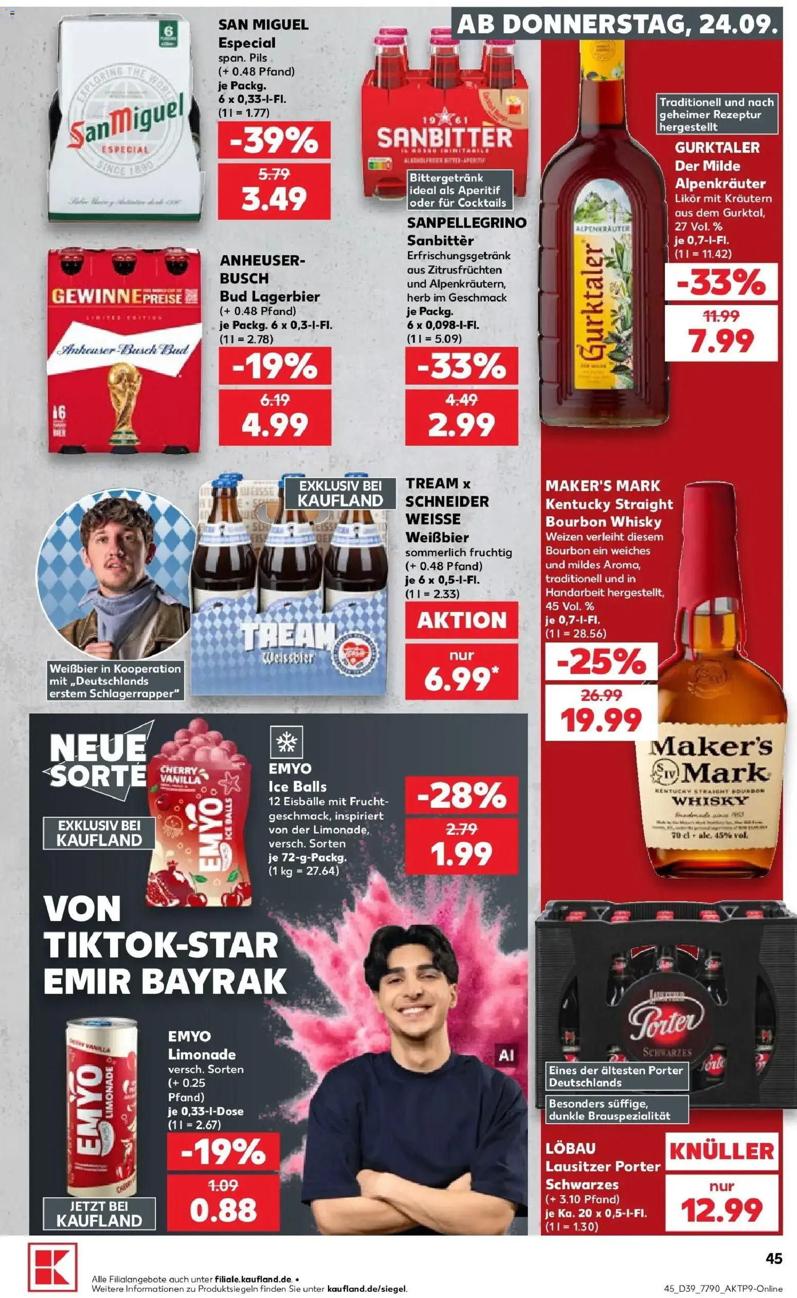 Prospekt Kaufland ab 21.09.2026 » Angebote Online zum Blättern | Seite: 46 | Produkte: Whisky, Weißbier, Likör, Pils