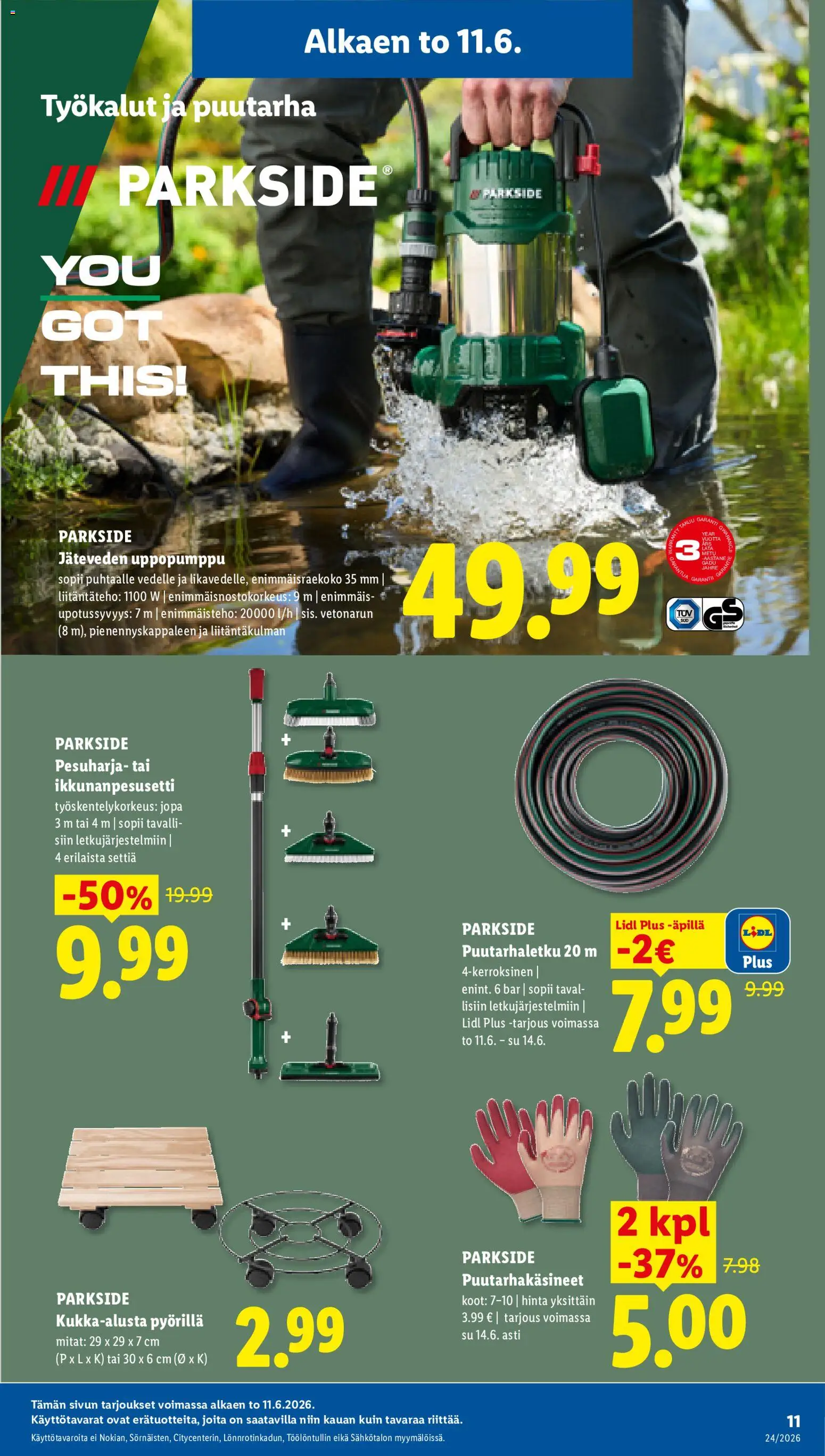 Lidl tarjoukset – voimassa 11.06.2026 alkaen | Sivu: 15 | Tuotteet: Puutarhaletku