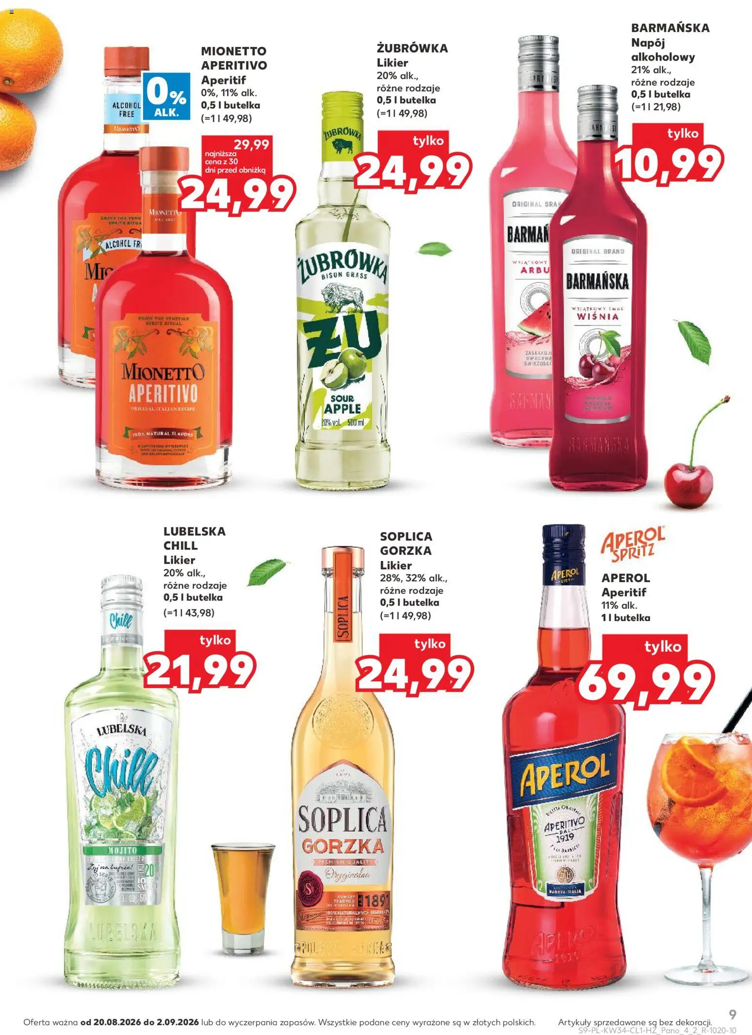 Kaufland Polsko leták - Barek od 20.08.2026 | Strana: 9 | Produkty: Spritz, Apple, Mojito, Aperitivo