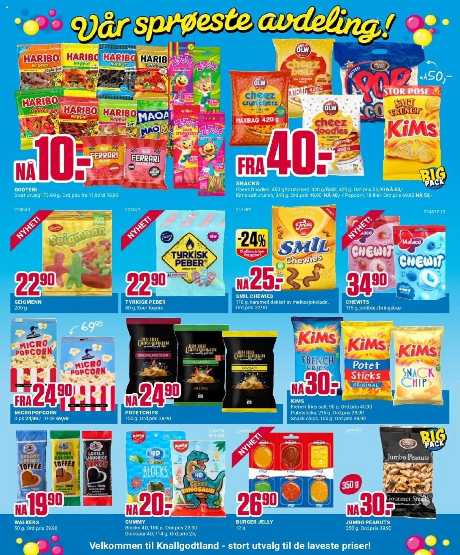 {H1} | Side: 5 | Produkter: Havsalt, Popcorn, Snacks, Cola