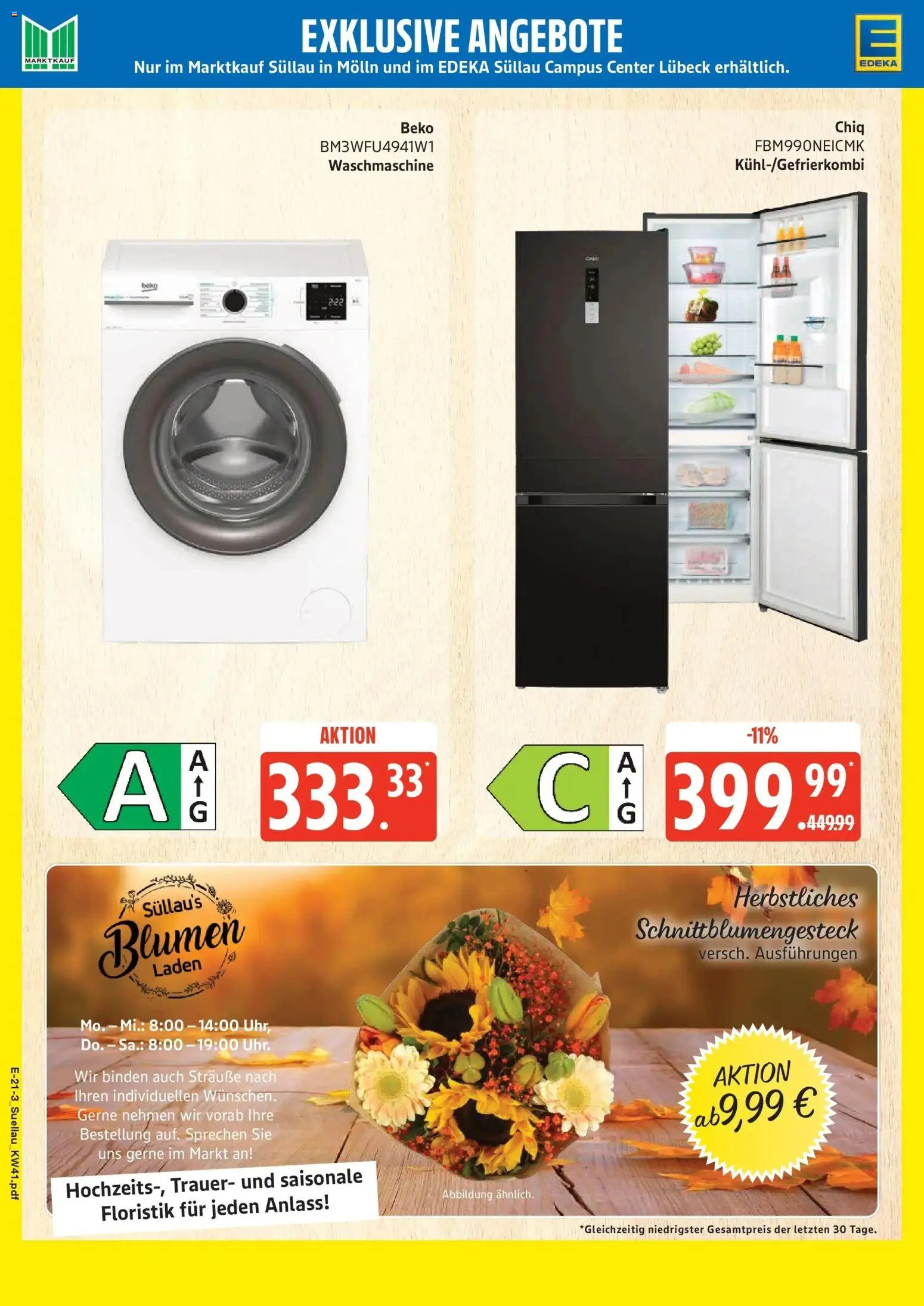 Edeka Prospekt Mölln (ab 05.10.2026) » Angebote Online | Seite: 29 | Produkte: Blumen, Waschmaschine