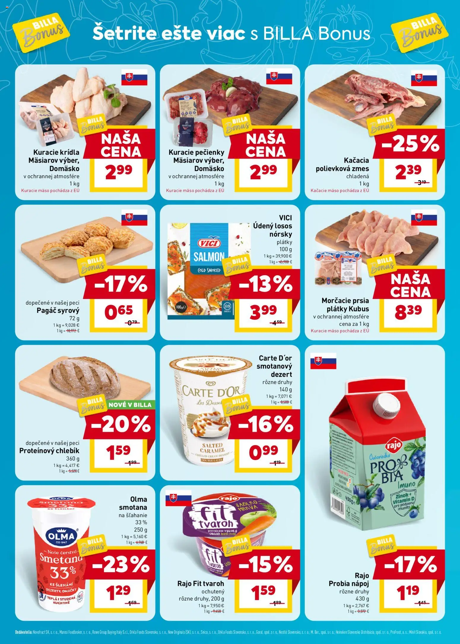 Nové Billa akcie – leták je platný od 03.06.2026 | Strana: 2 | Produkty: Smotana, Kuchyne, Tvaroh, Kuracie krídla