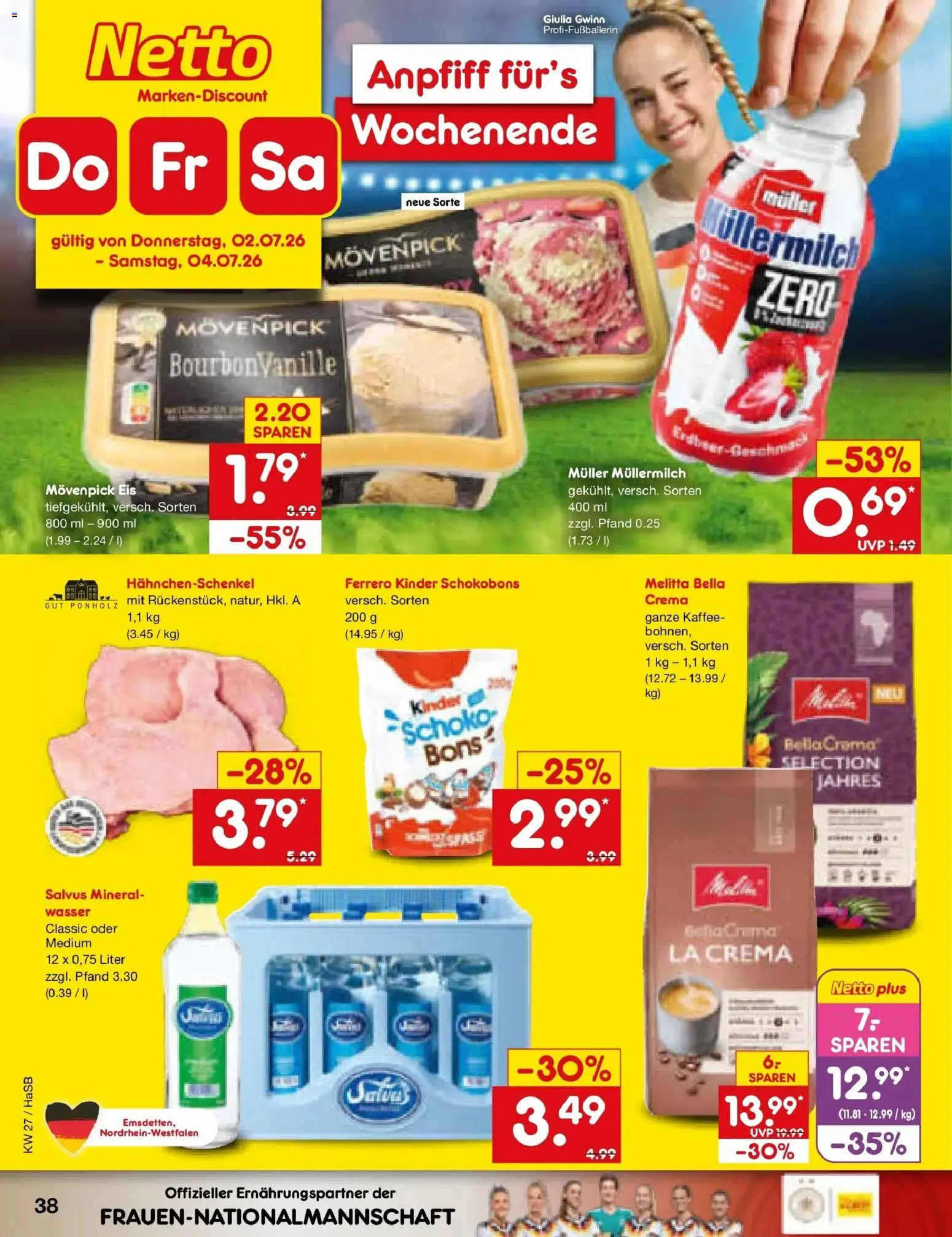 Netto Marken-Discount Prospekt Wuppertal – gültig ab 29.06.2026 | Seite: 56 | Produkte: Melitta, Movenpick eis, Muller mullermilch, Eis