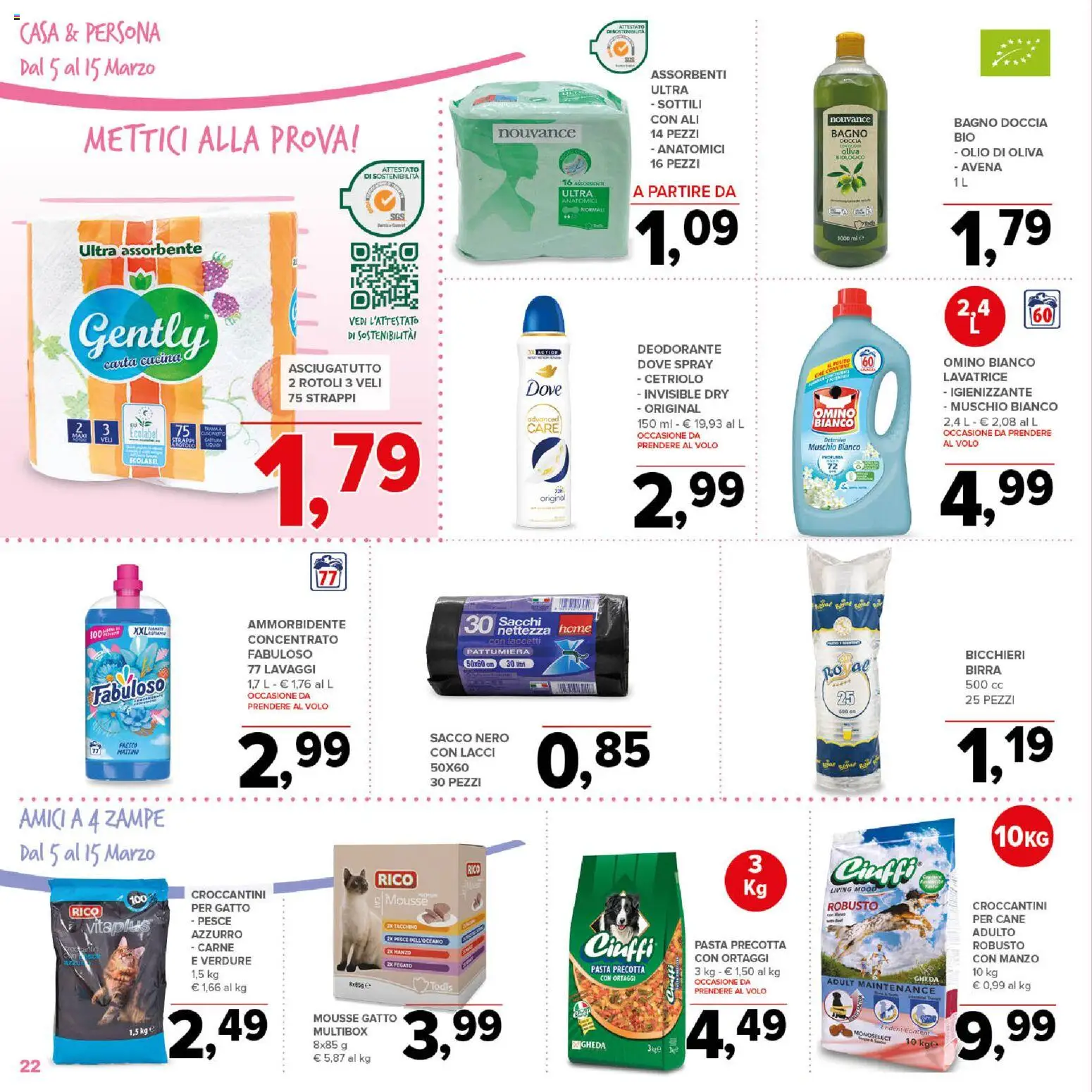 Volantino Todis del 05.03.2026 | Pagina: 22 | Prodotti: Ammorbidente, Tacchino, Pattumiera, Olio di Oliva