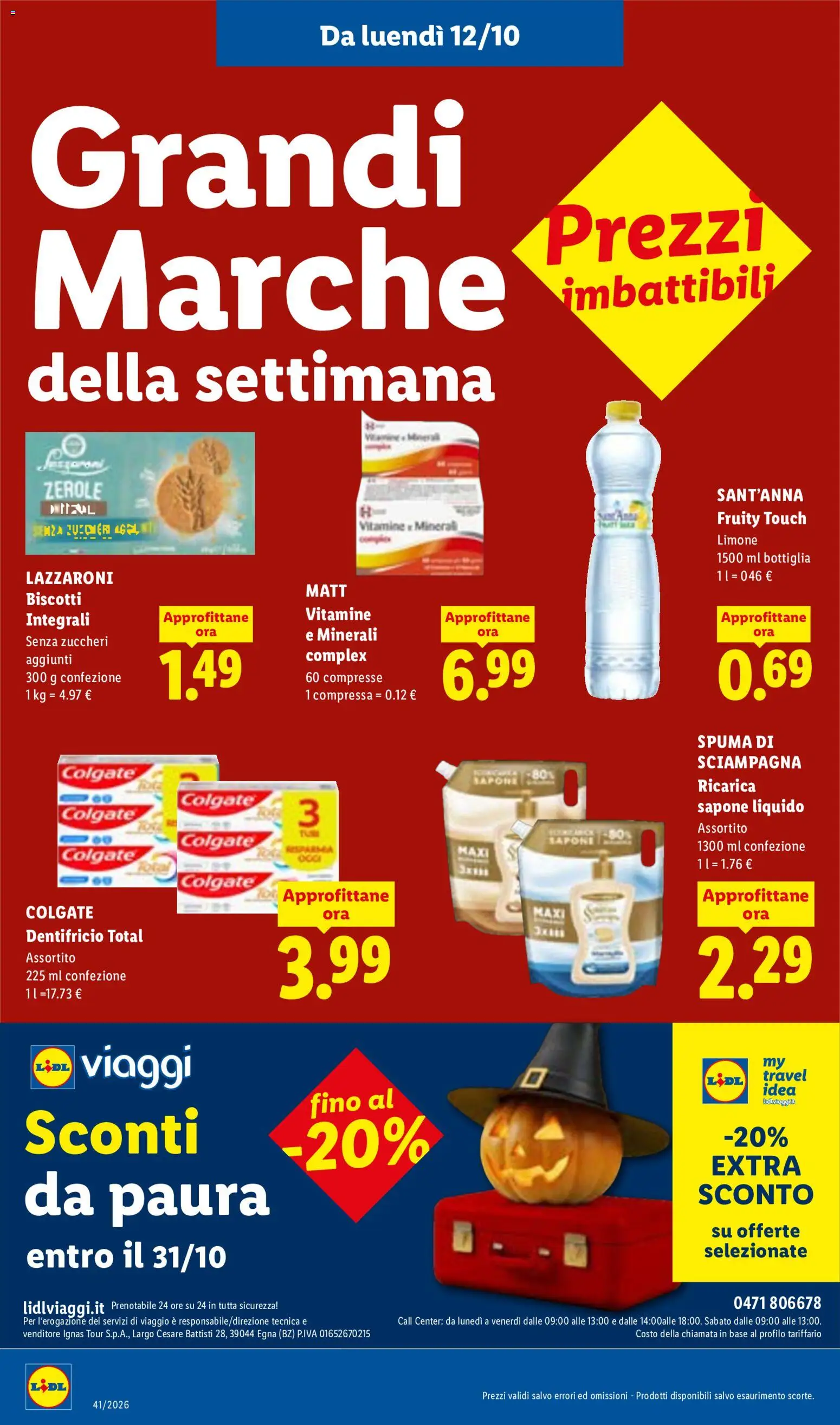 Volantino Lidl del 08/10/2026 | Pagina: 50 | Prodotti: Dentifricio, Biscotti, Limone, Bottiglia