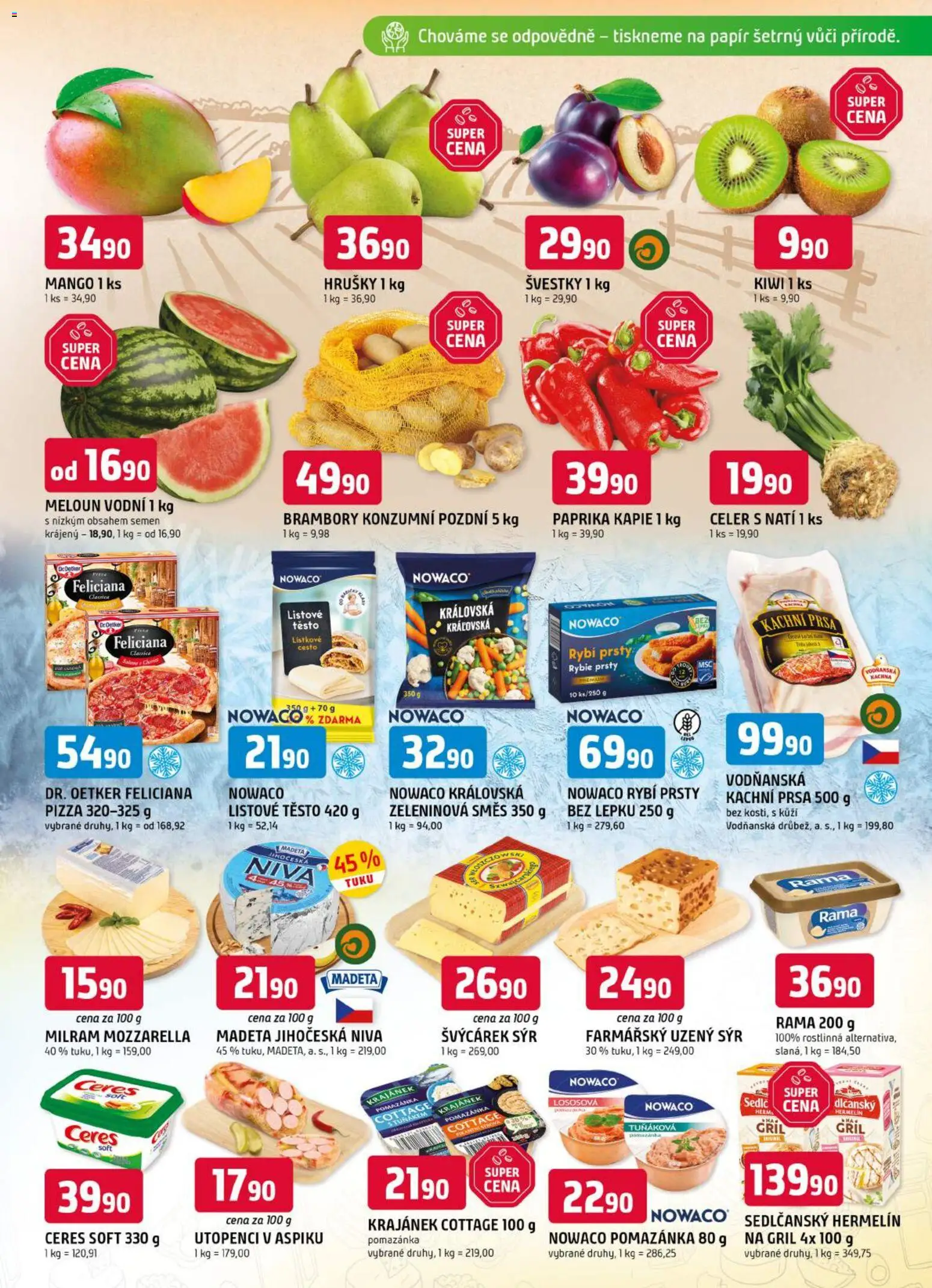 Trefa leták od 09.09.2026 | Strana: 3 | Produkty: Švestky, Pizza, Utopenci, Celer