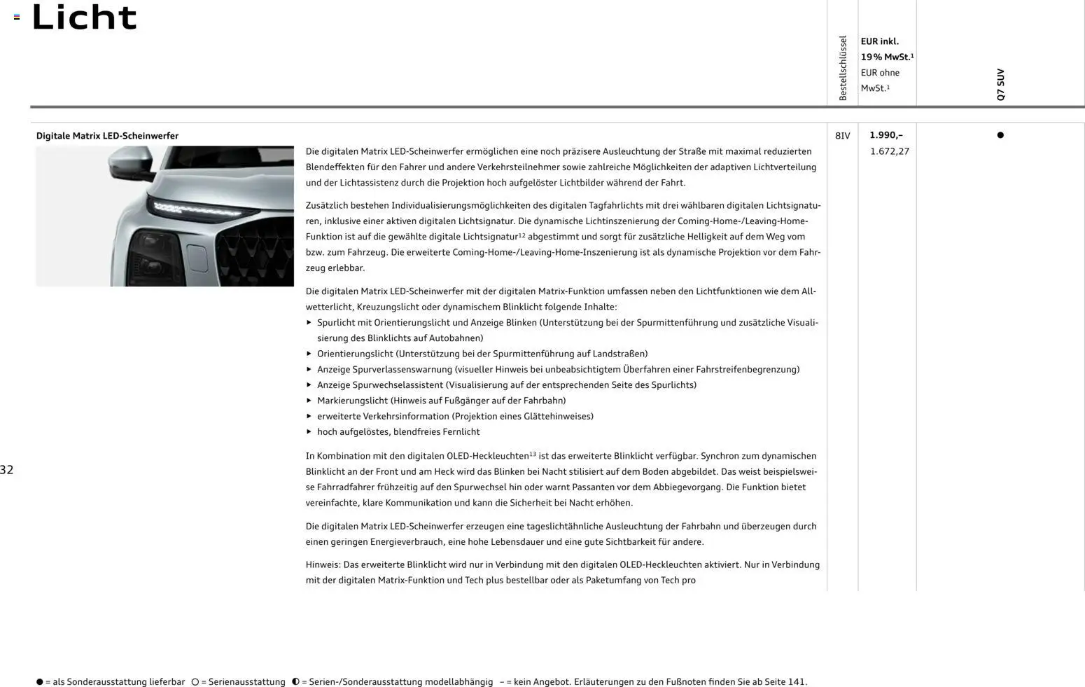 Audi Q7 – gültig ab 23.06.2026 | Seite: 32 | Produkte: Wasser
